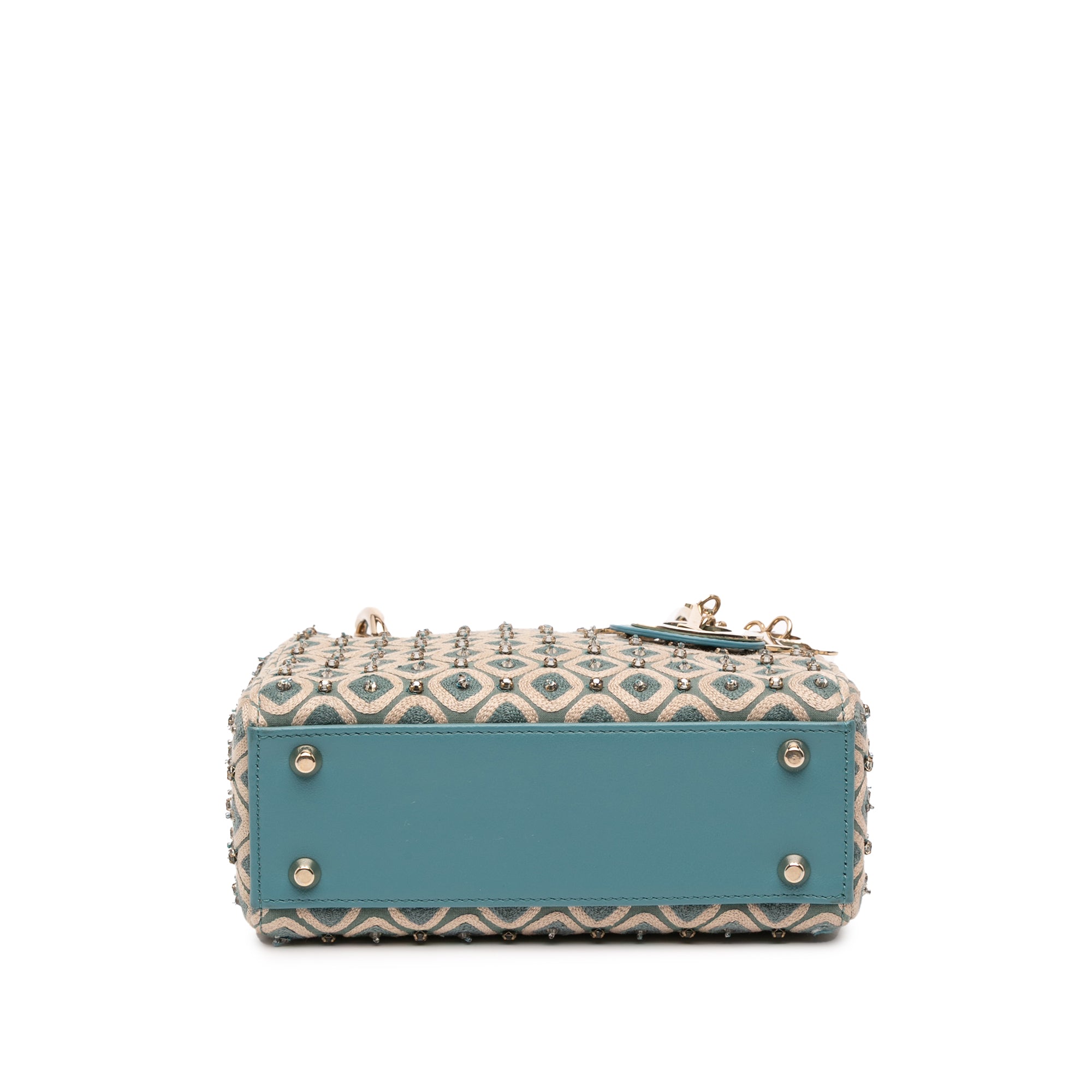 Dior Mini Canvas Honeycomb Embroidery Crystal Lady Dior - image 3