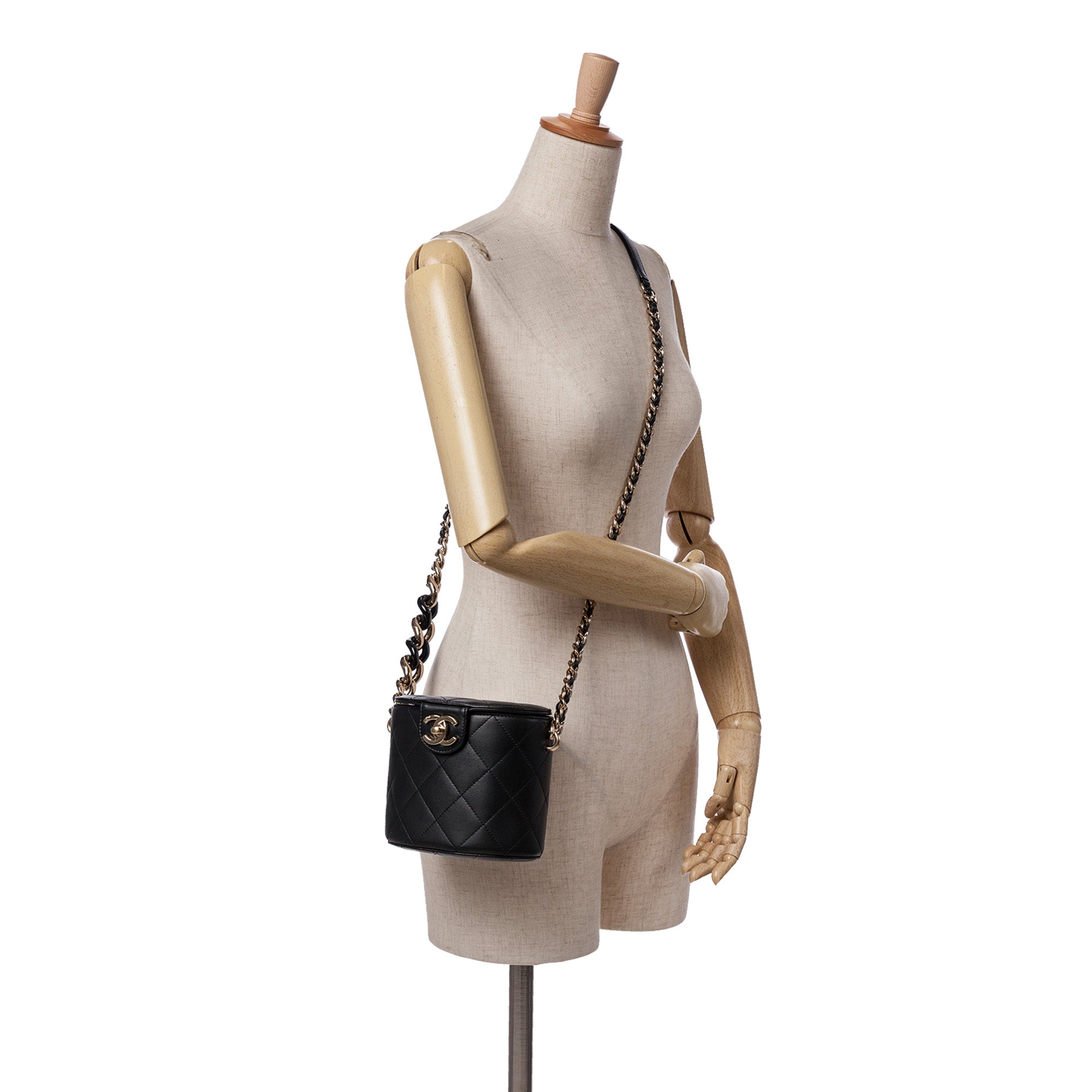 Chanel Mini Quilted Lambskin Elegant Chain Vanity Case - image 10