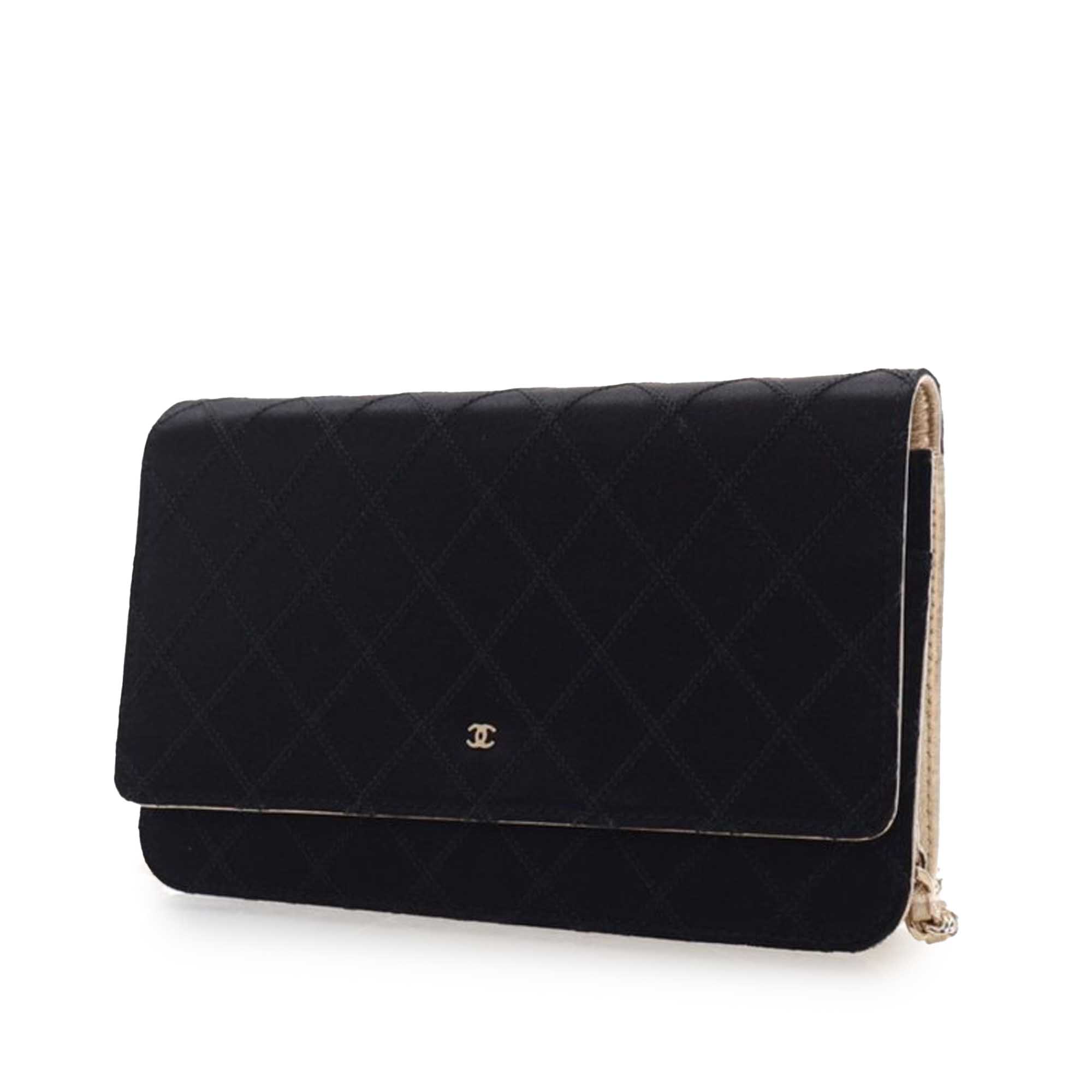 Chanel Bicolor Satin Diamond Stitch Wallet On Chain - image 2