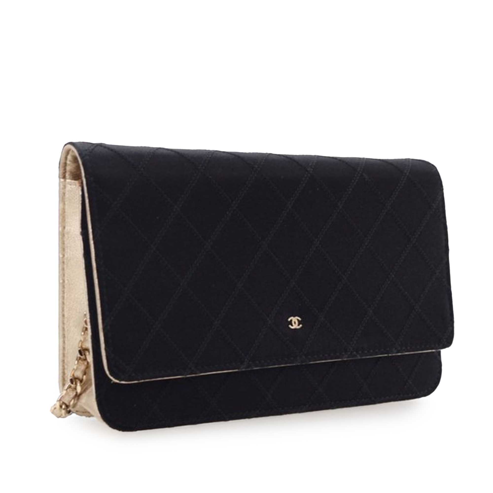 Chanel Bicolor Satin Diamond Stitch Wallet On Chain - image 3