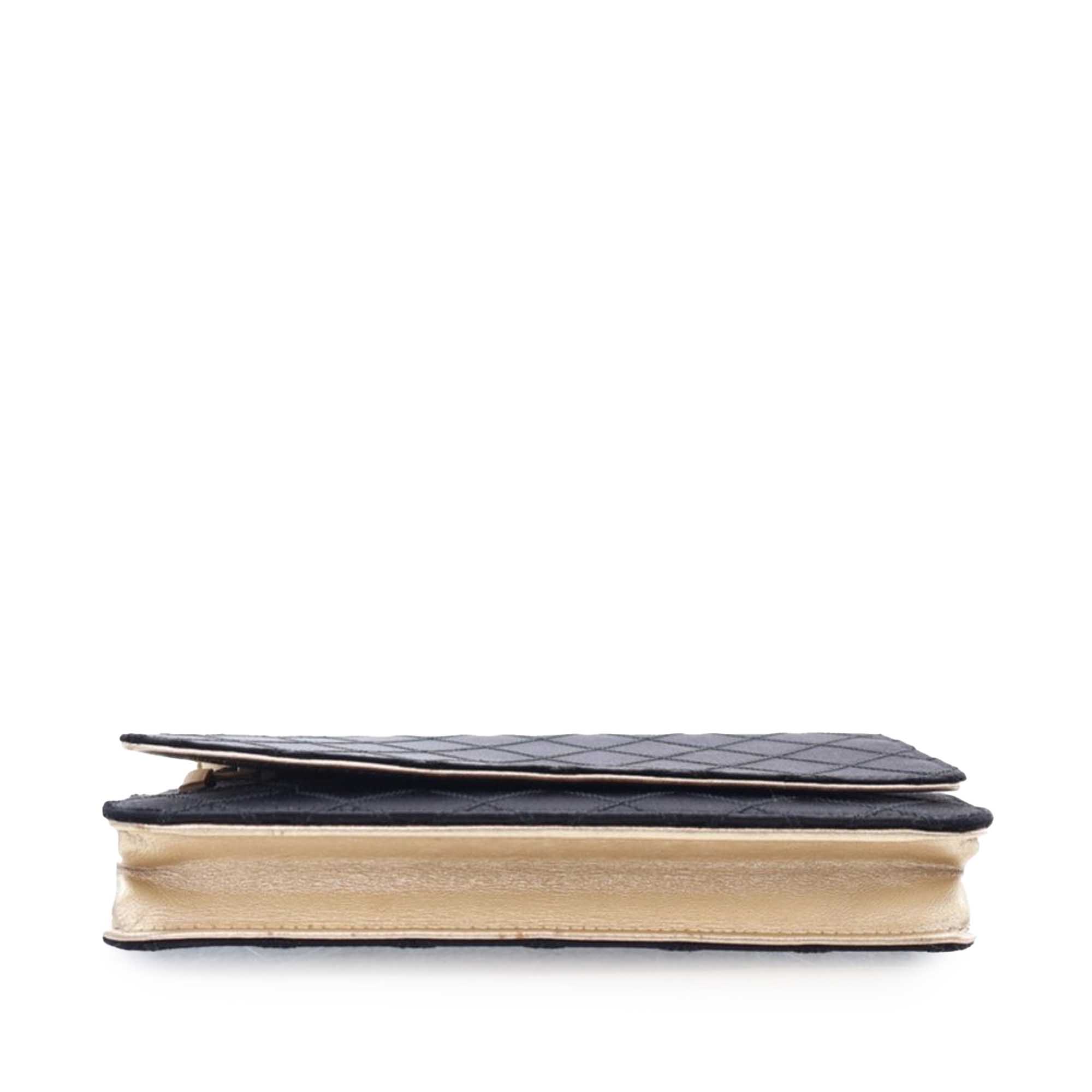 Chanel Bicolor Satin Diamond Stitch Wallet On Chain - image 4