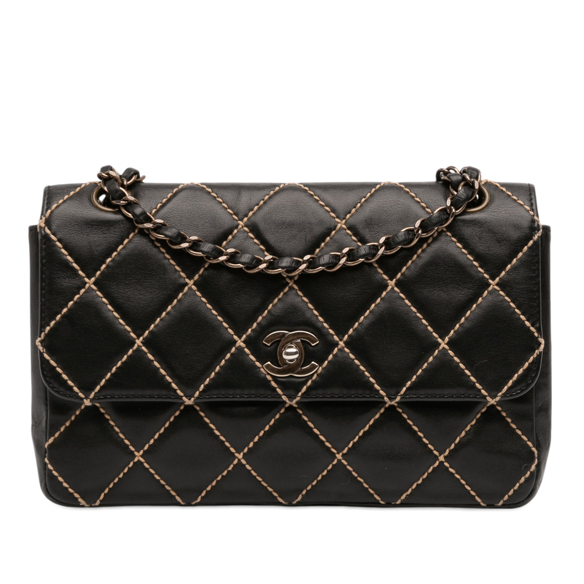 Chanel CC Wild Stitch Lambskin Flap - image 1