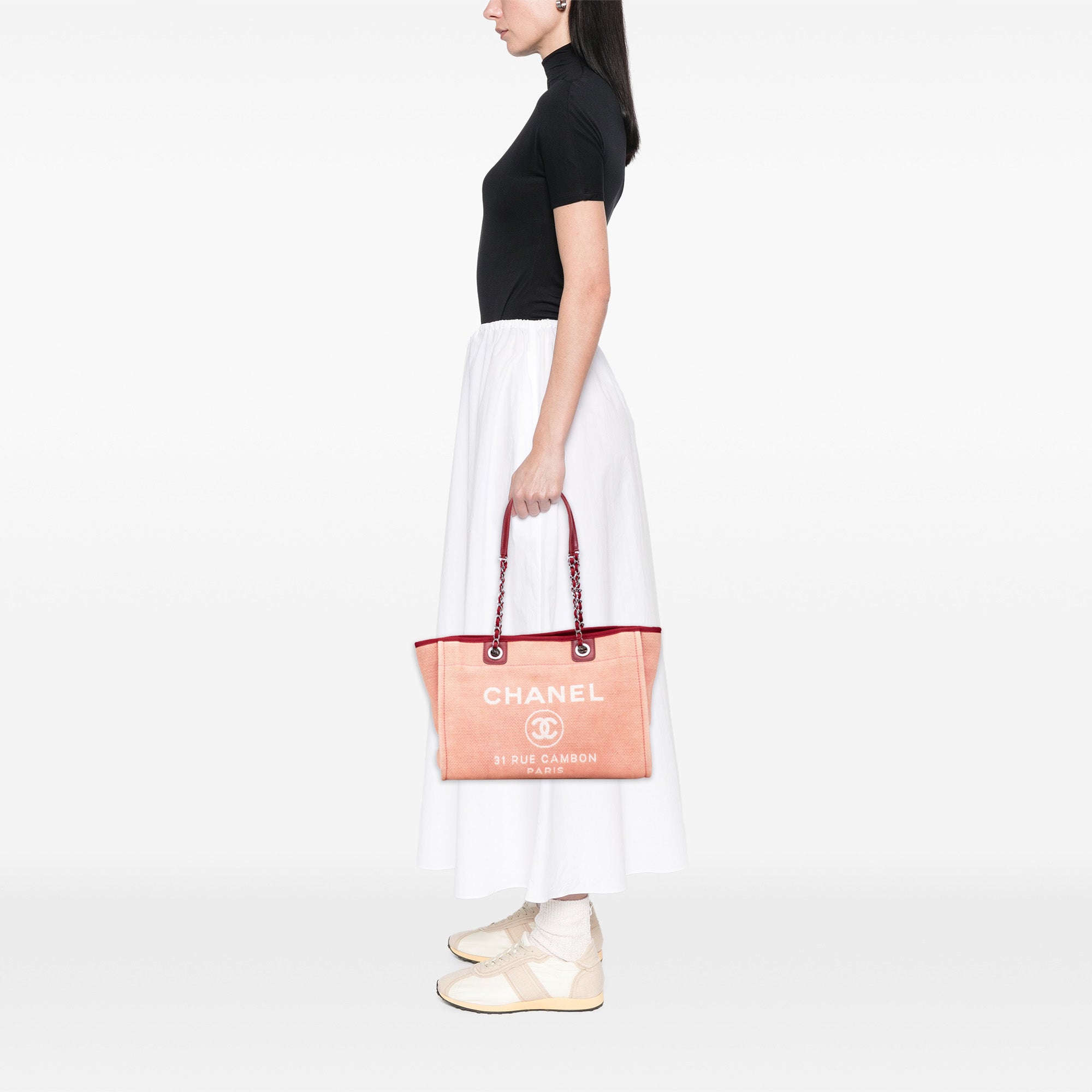 Chanel Small Canvas Deauville Tote - image 10