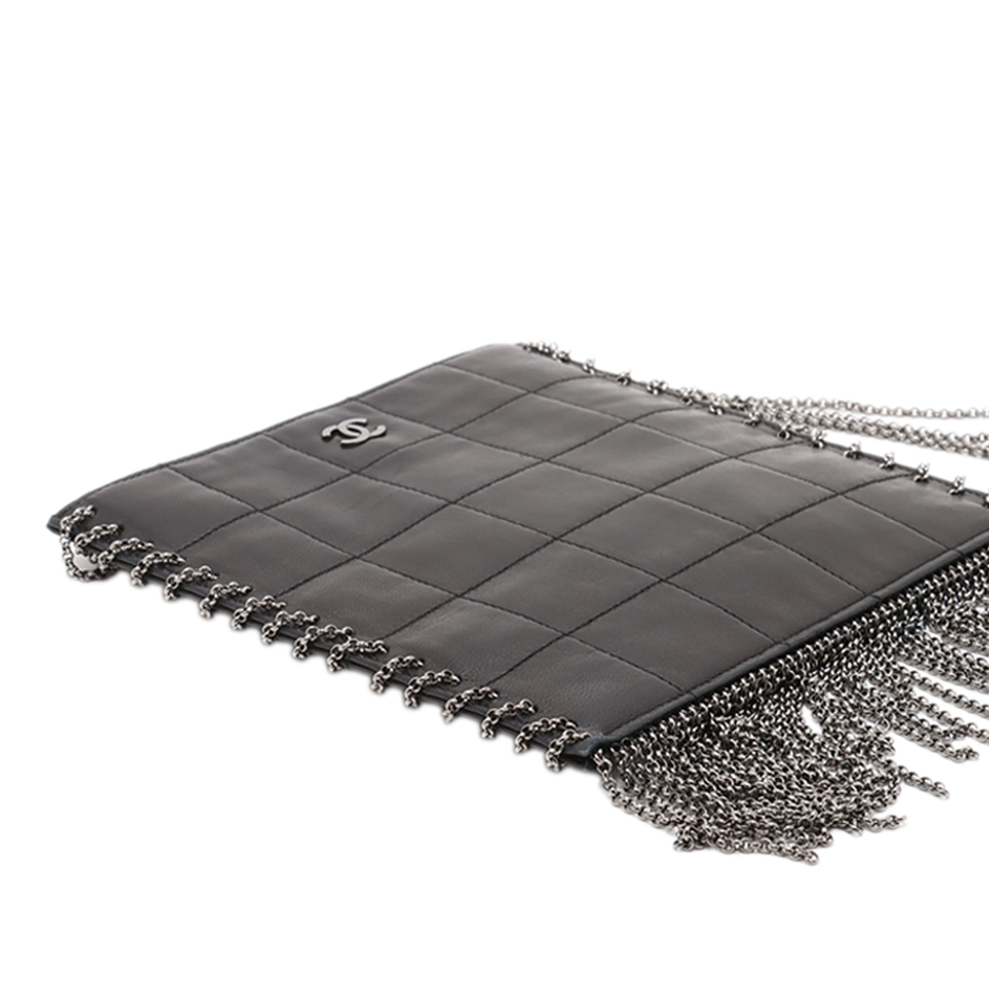 Chanel CC Choco Bar Lambskin Chain Fringe Crossbody - image 3