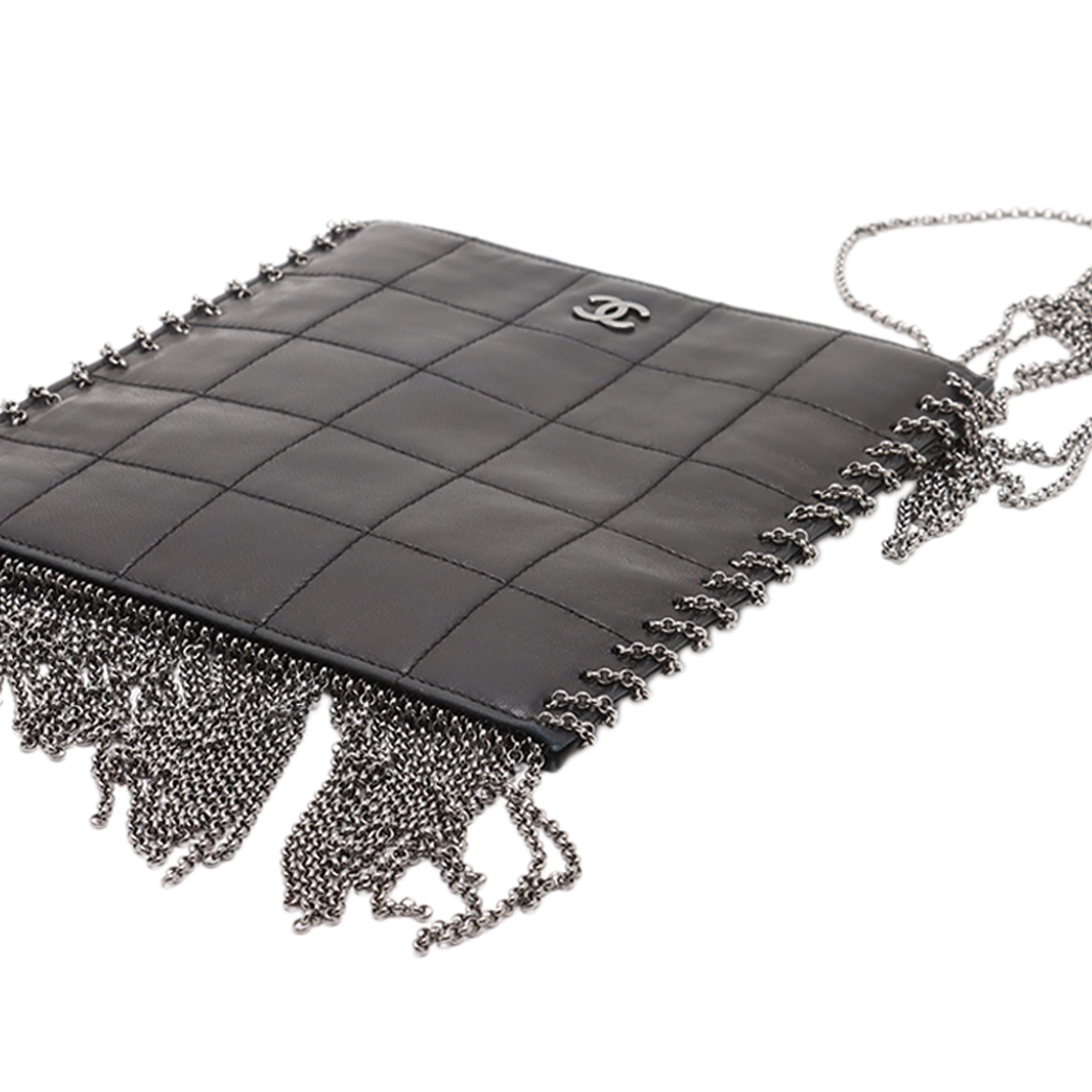 Chanel CC Choco Bar Lambskin Chain Fringe Crossbody - image 4