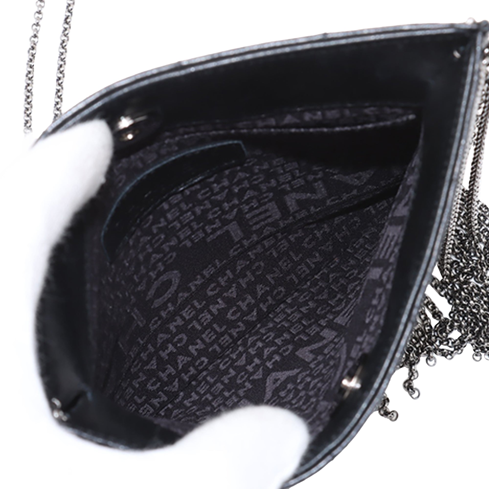 Chanel CC Choco Bar Lambskin Chain Fringe Crossbody - image 5