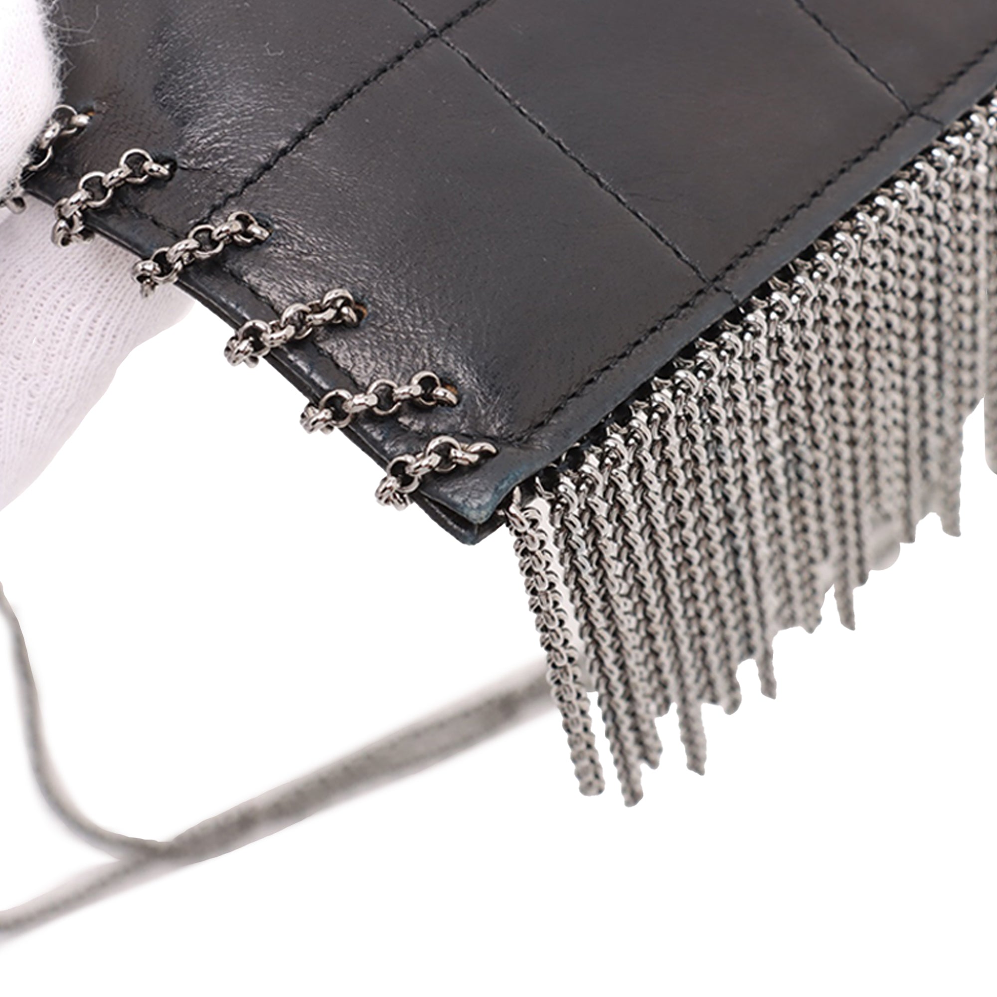 Chanel CC Choco Bar Lambskin Chain Fringe Crossbody - image 8