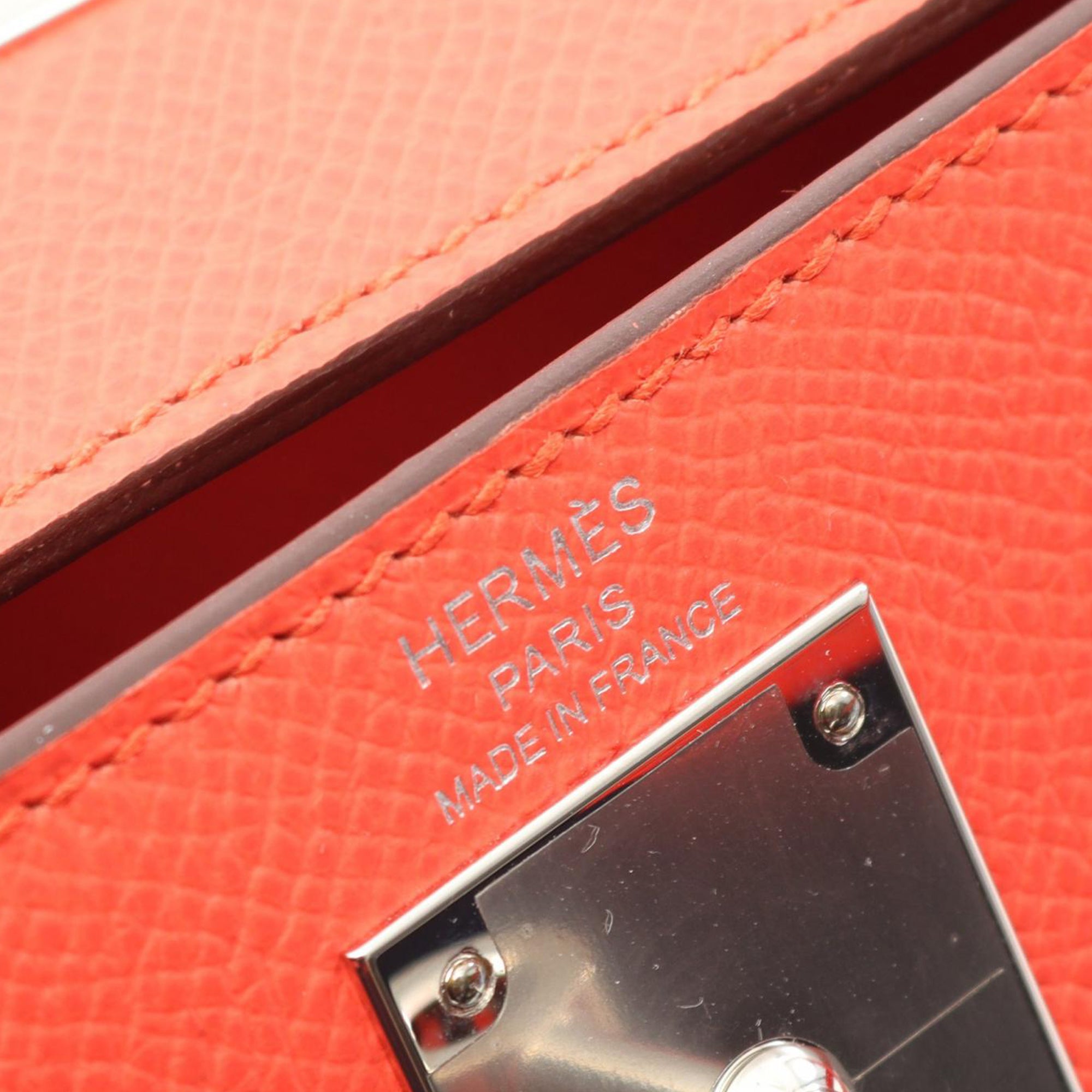 Hermès HERMES Kelly 28 Handbag Epsom leather Epsom Orange Rose texas Used Women - image 4