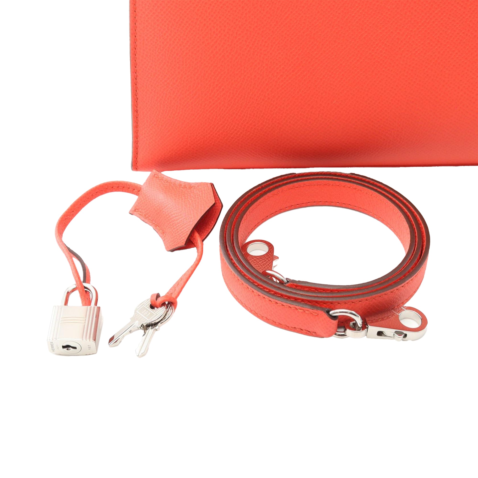 Hermès HERMES Kelly 28 Handbag Epsom leather Epsom Orange Rose texas Used Women - image 8