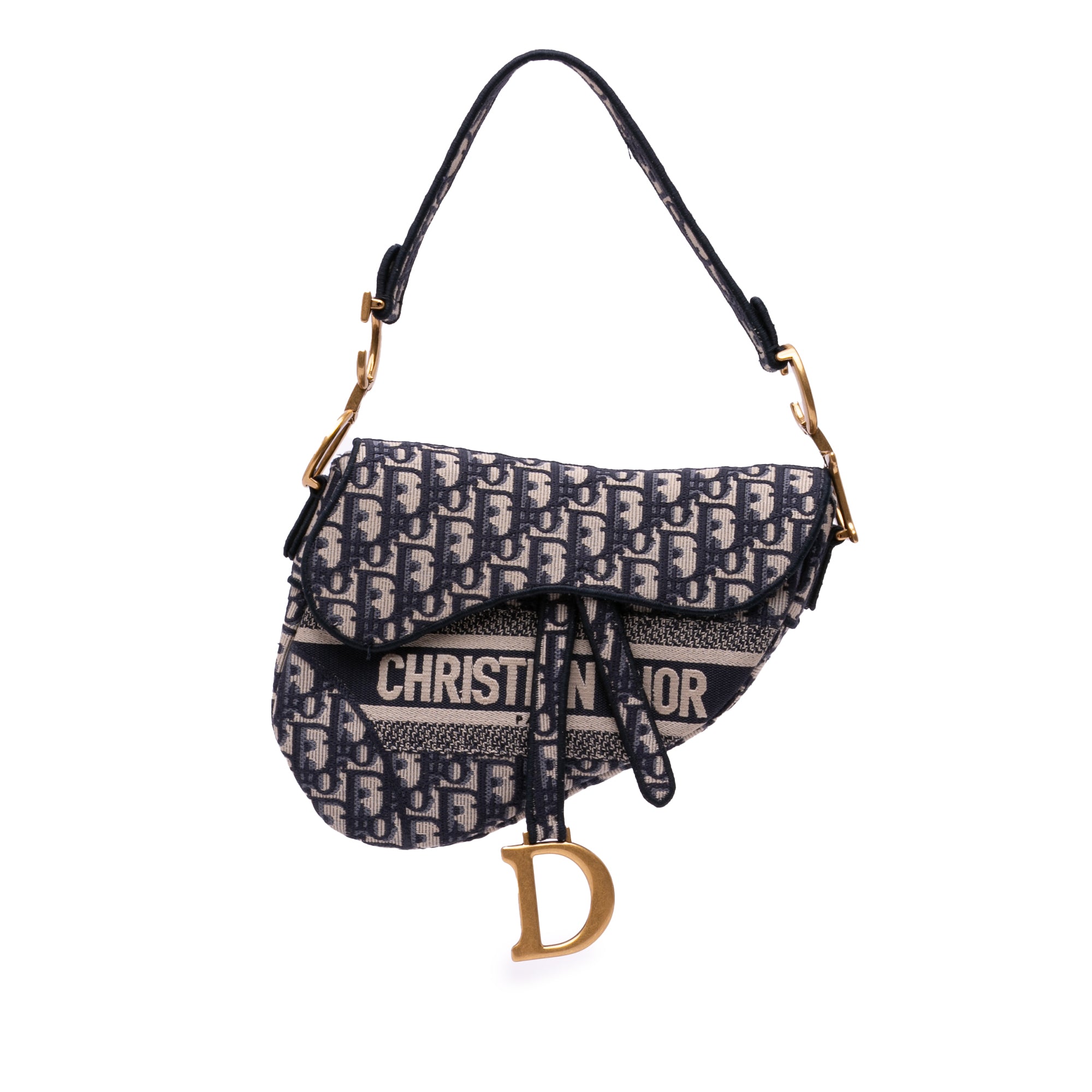 Dior Oblique Embroidered Canvas Saddle Bag - image 1