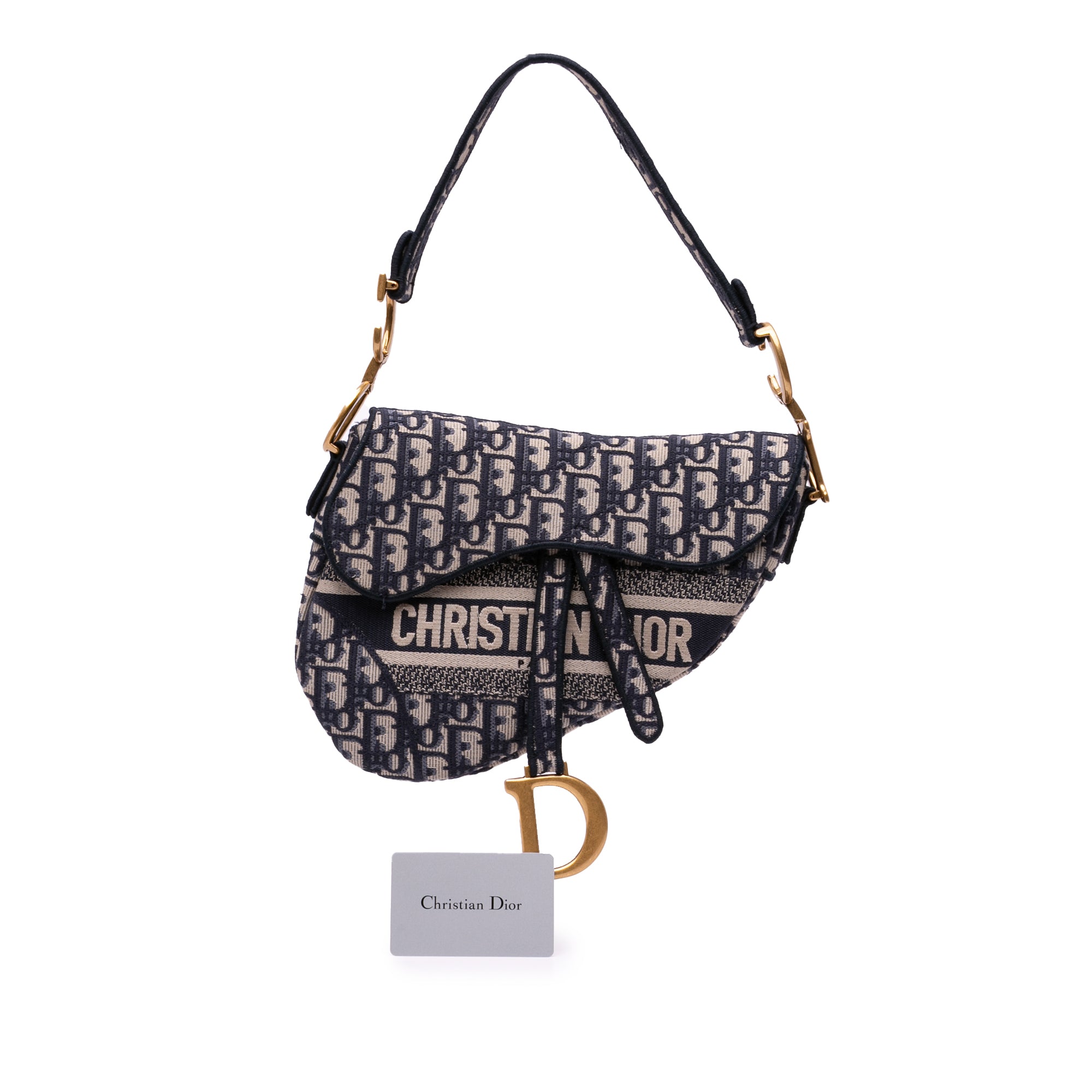 Dior Oblique Embroidered Canvas Saddle Bag - image 9