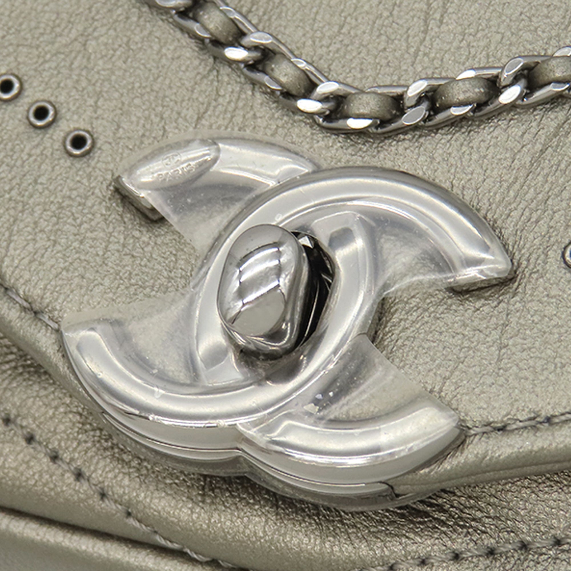 Chanel Small Chevron Calfskin Embellished Data Center Envelope Flap - image 6