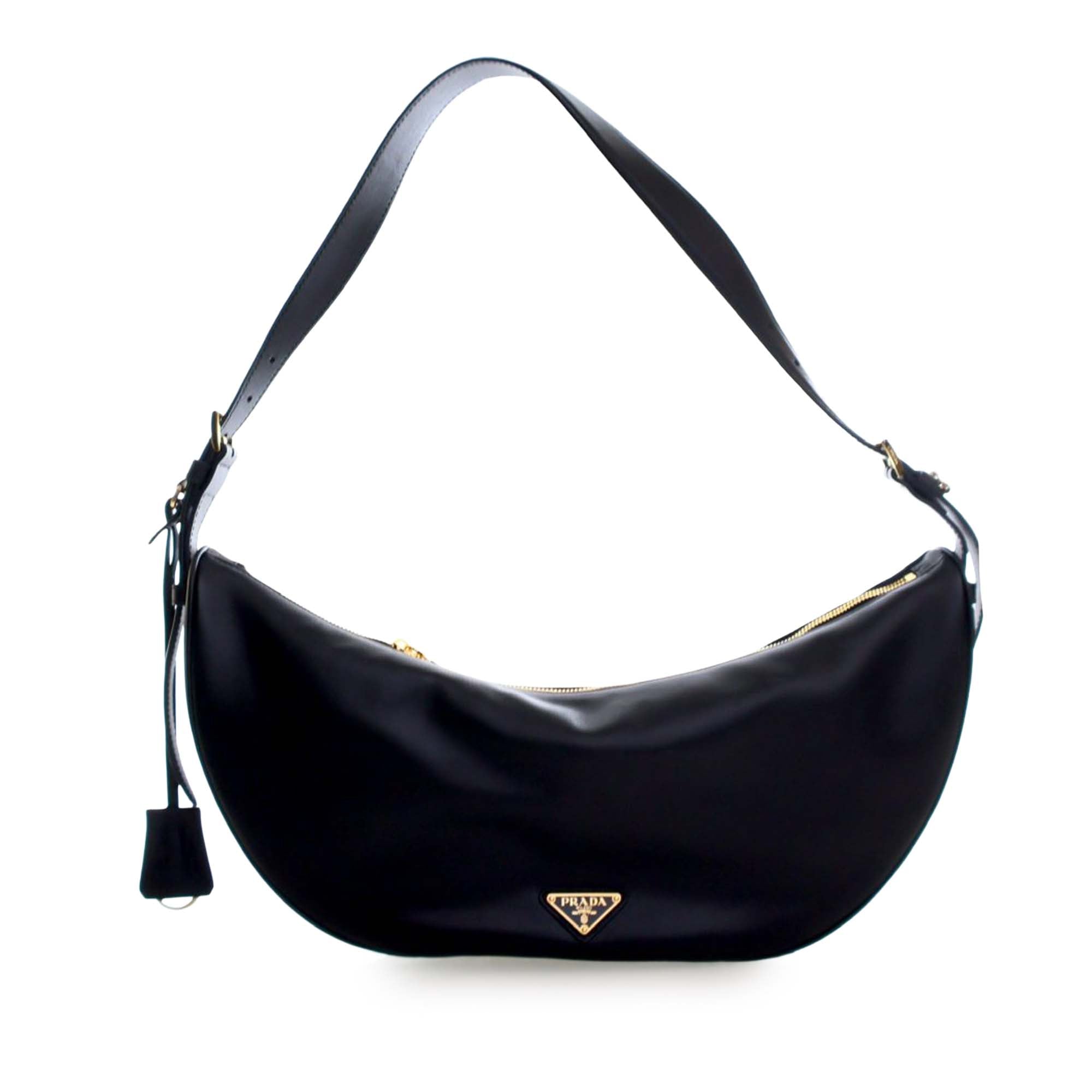 Prada Large Calfskin Demi Lune Shoulder Bag - image 1
