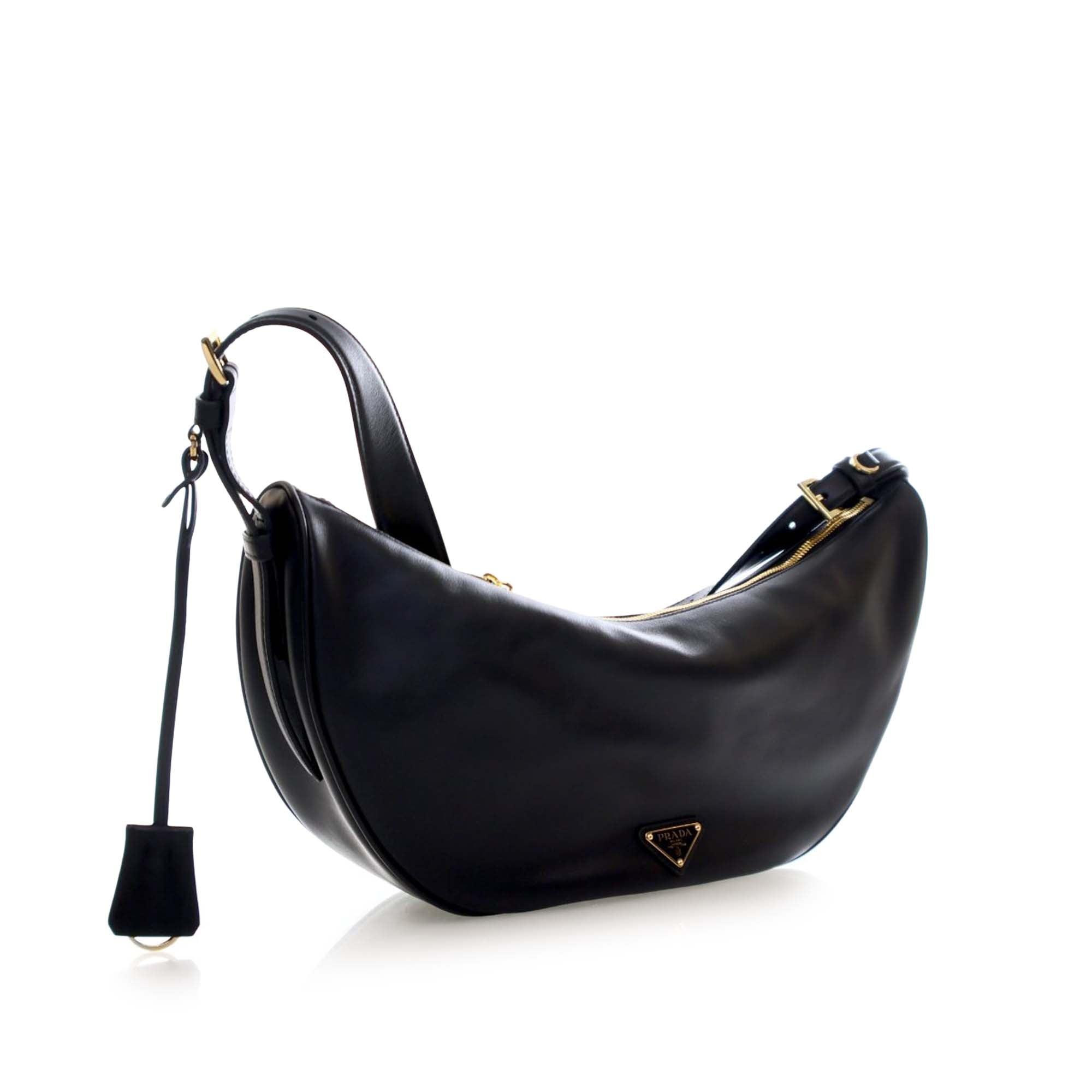 Prada Large Calfskin Demi Lune Shoulder Bag - image 3
