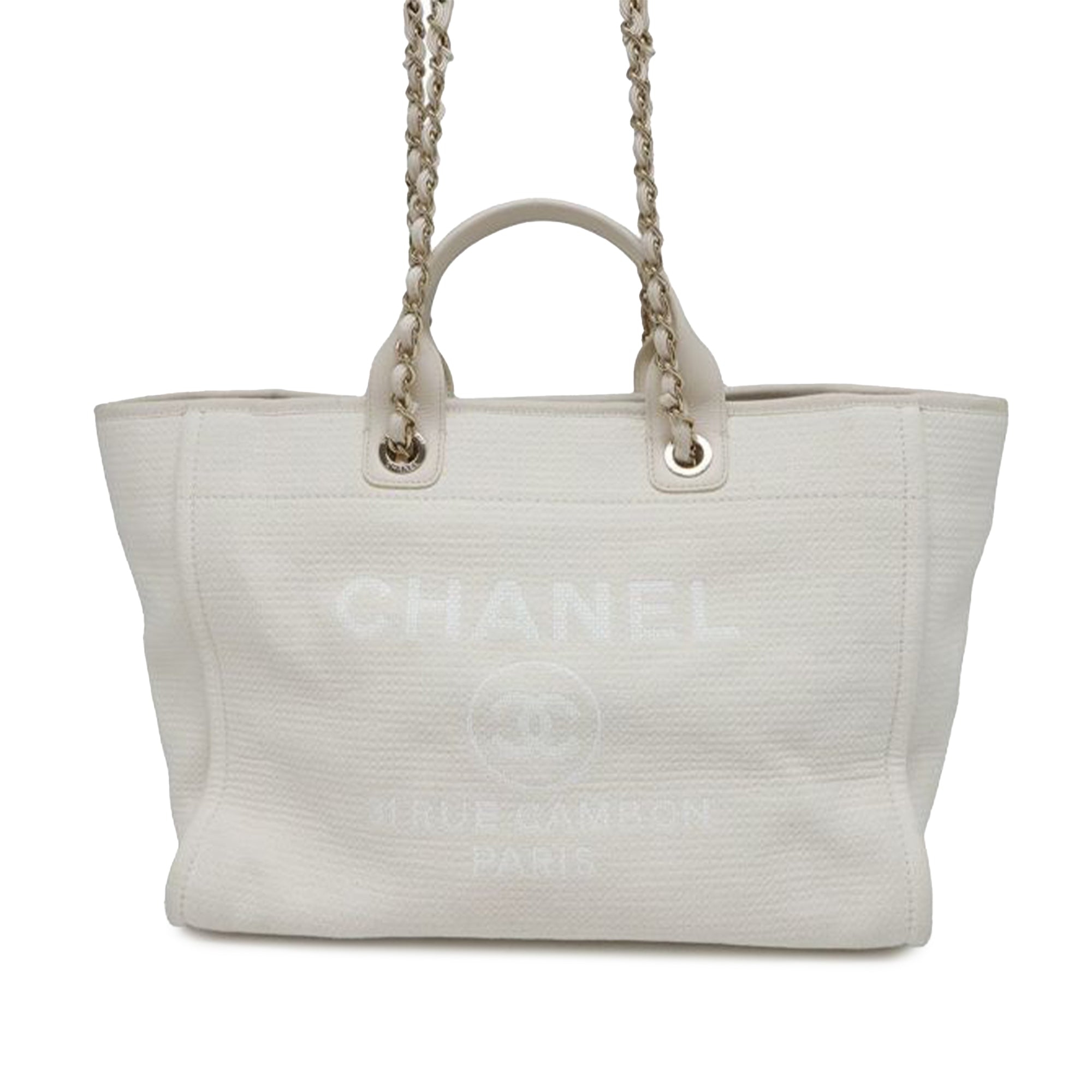 Chanel Medium Canvas Square Stitch Deauville Tote - image 1