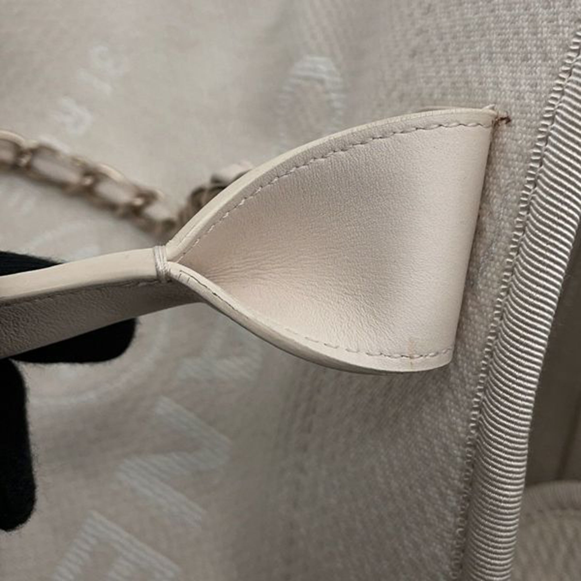 Chanel Medium Canvas Square Stitch Deauville Tote - image 12