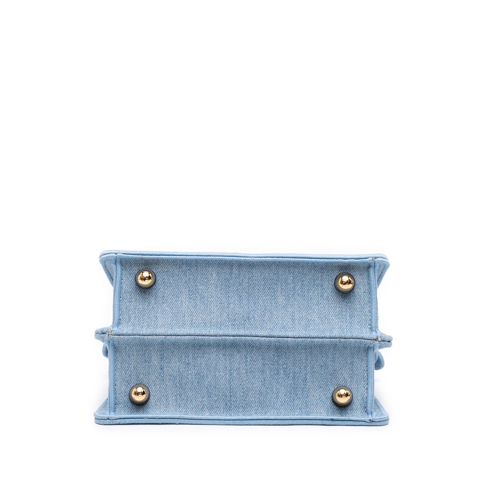 Fendi Petite Embroidered Denim Peekaboo ISeeU Satchel - image 3