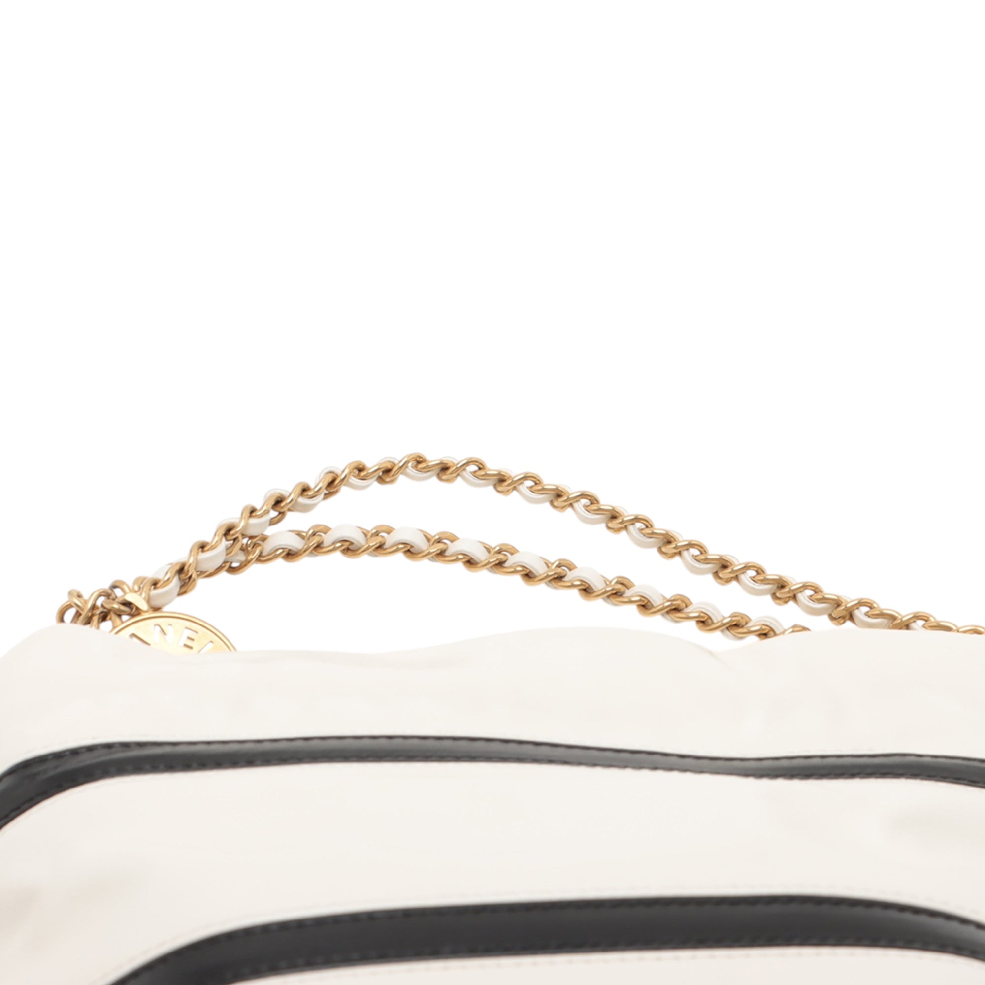 Chanel Mini Shiny Calfskin Striped 22 Handbag - image 7
