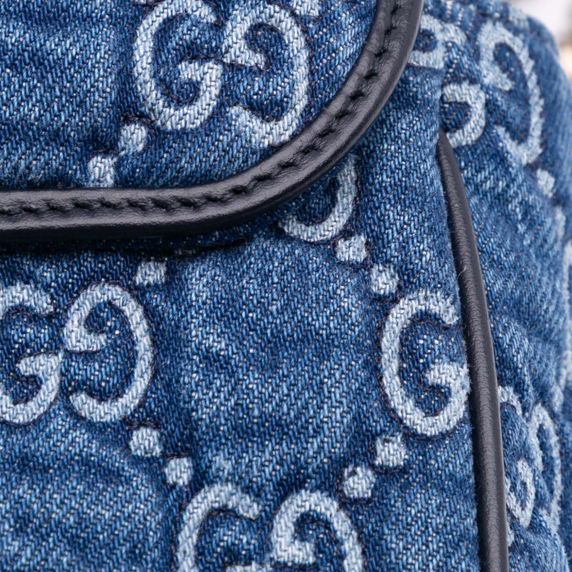 Gucci Medium GG Marmont Matelasse Denim Shoulder Bag - image 10