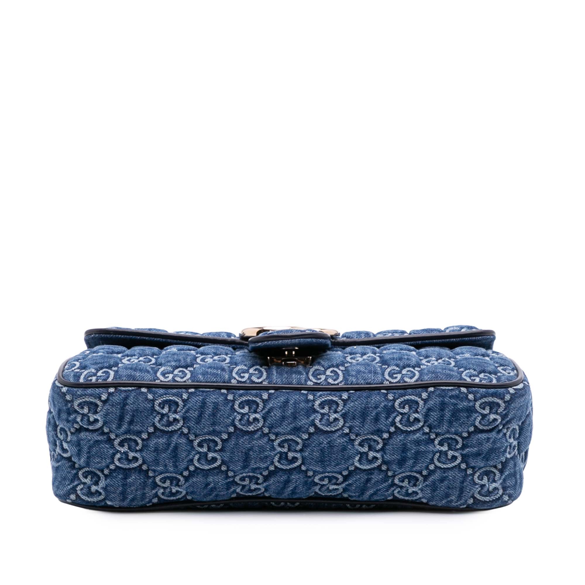 Gucci Medium GG Marmont Matelasse Denim Shoulder Bag - image 3