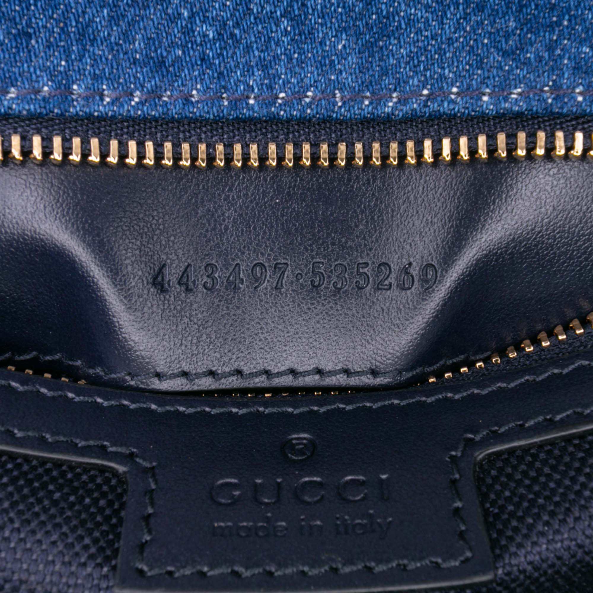Gucci Medium GG Marmont Matelasse Denim Shoulder Bag - image 6