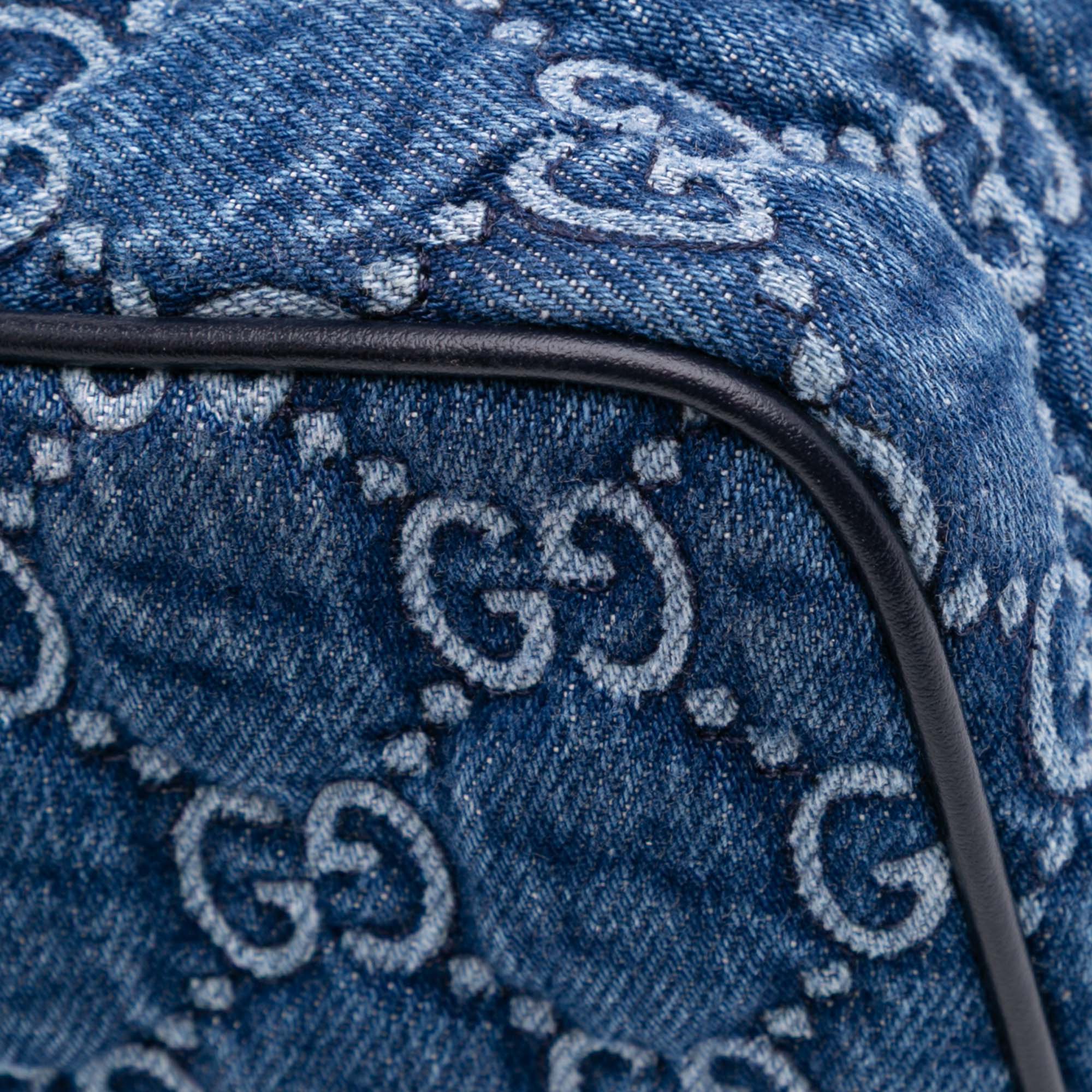 Gucci Medium GG Marmont Matelasse Denim Shoulder Bag - image 7