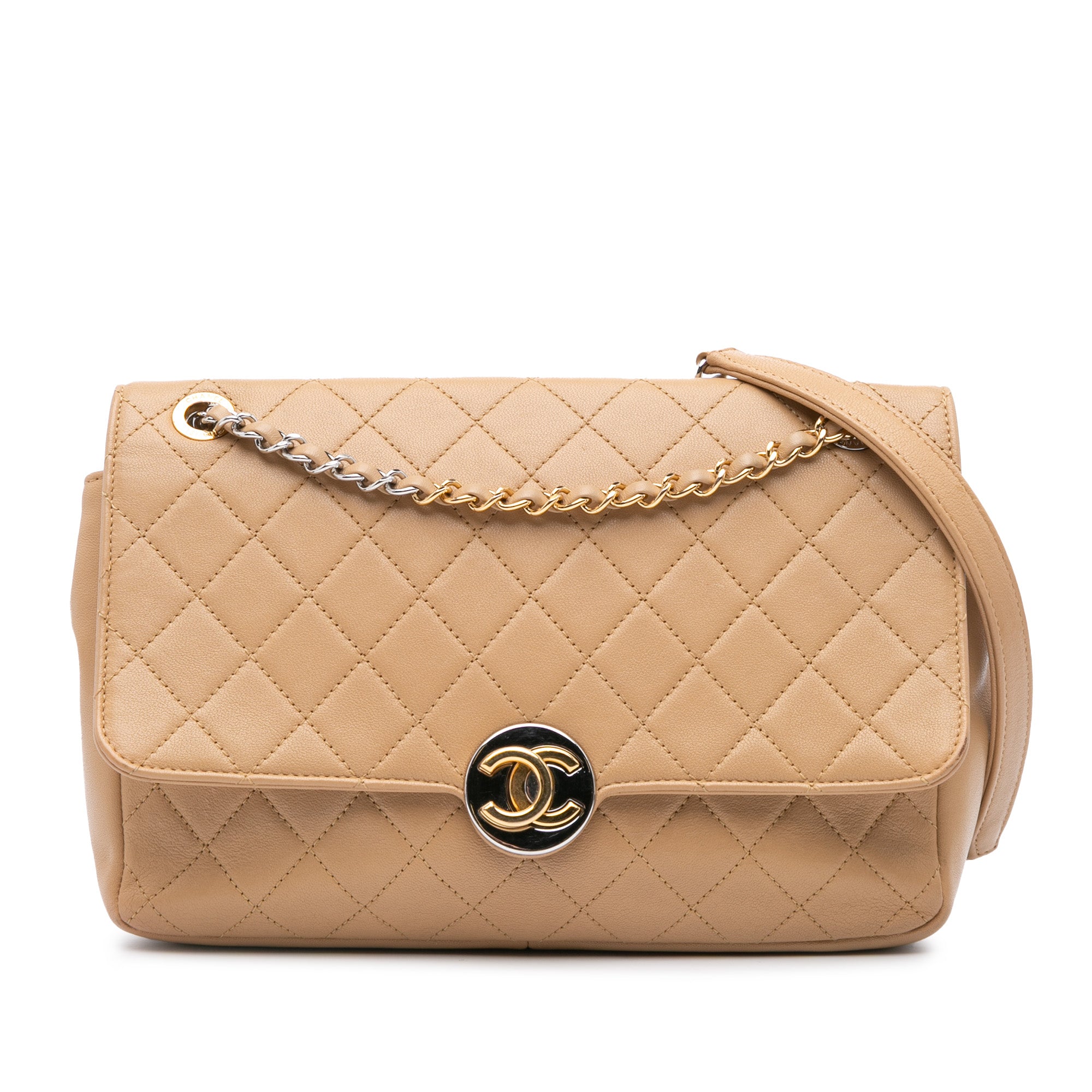 Chanel Small Quilted Calfskin Turn and Lock Flap - image 1