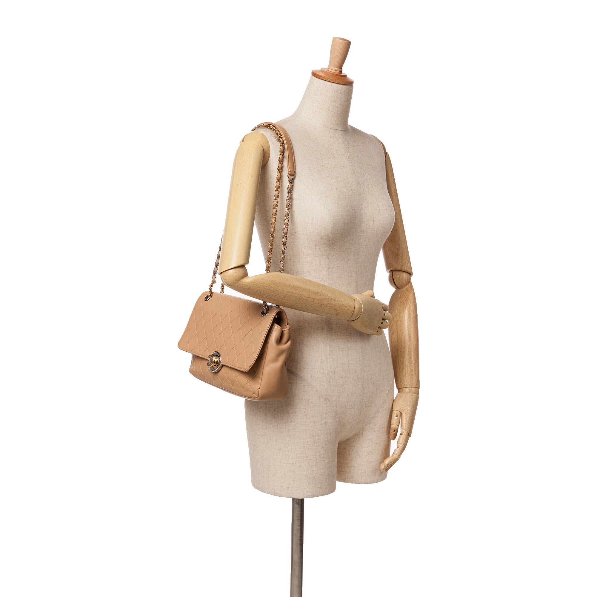 Chanel Small Quilted Calfskin Turn and Lock Flap - image 11