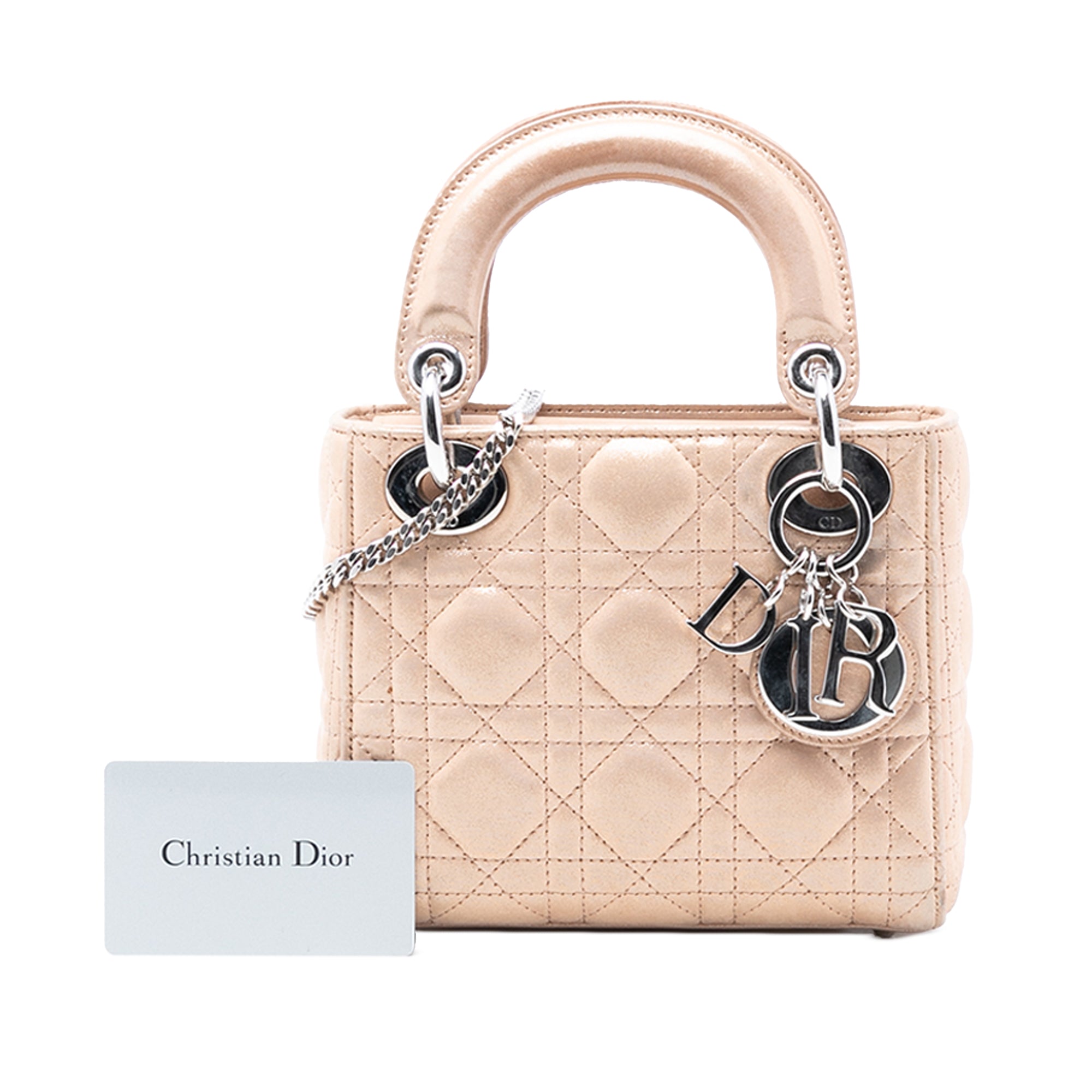 Dior Mini Iridescent Lambskin Cannage Lady Dior - image 8