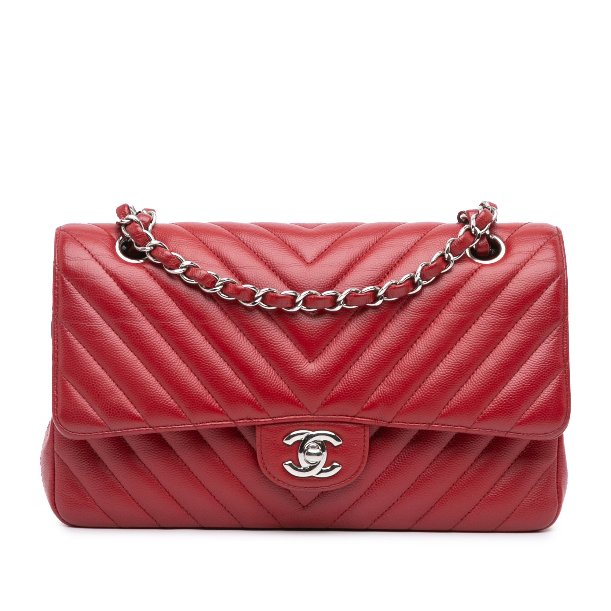 Chanel Medium Classic Chevron Caviar Double Flap - image 1