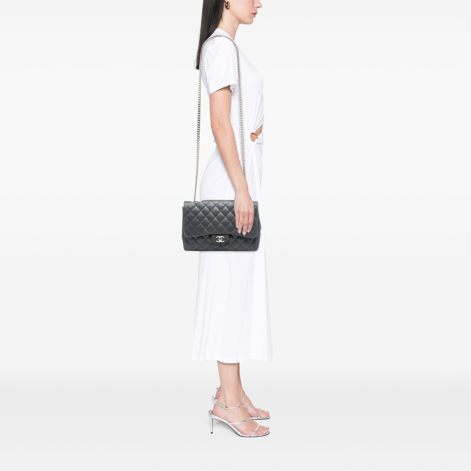 Chanel Jumbo Classic Lambskin Bijoux Chain Single Flap - image 6