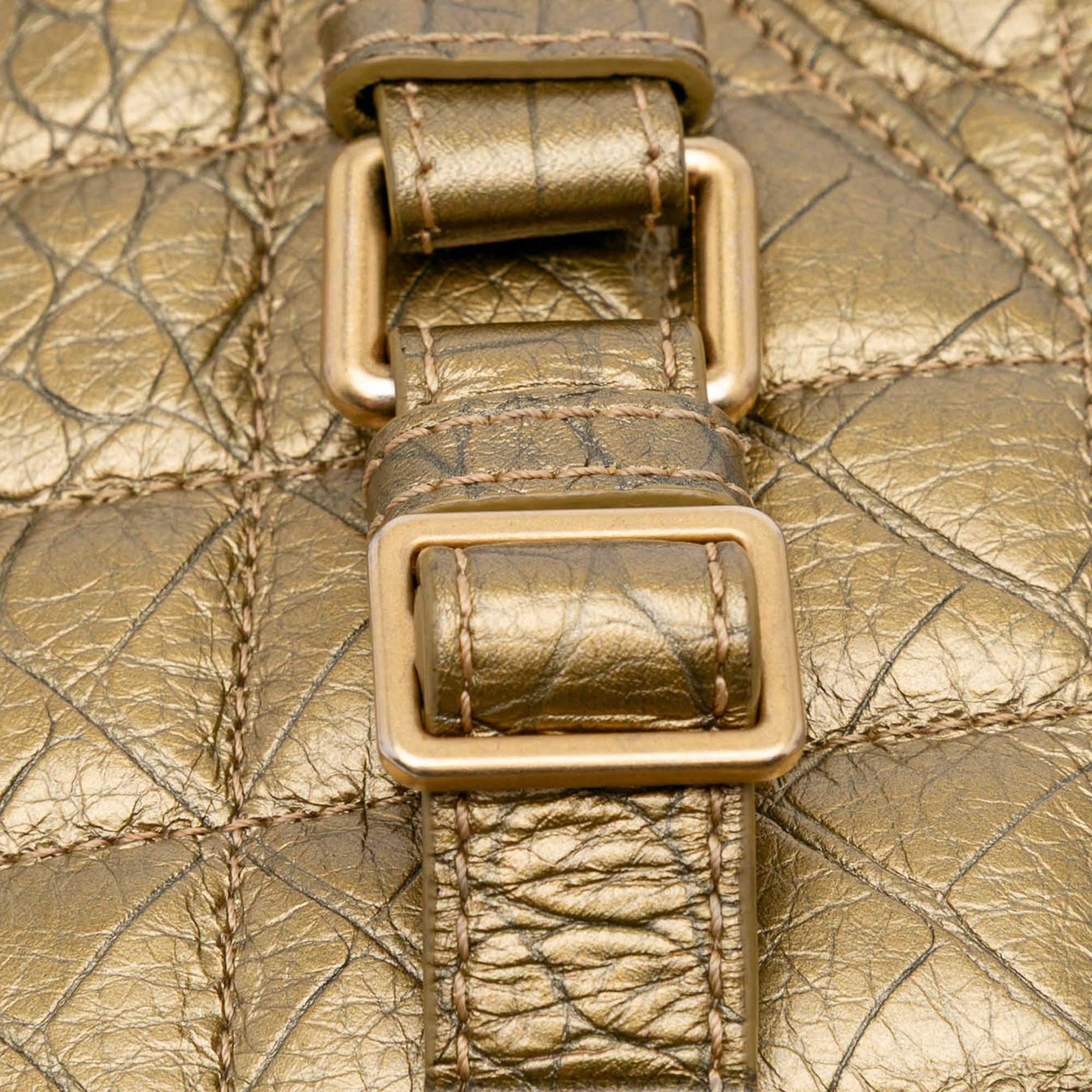 Chanel Quilted Croc Embossed Metallic Calfskin Easy Trip Belt Bag - image 10