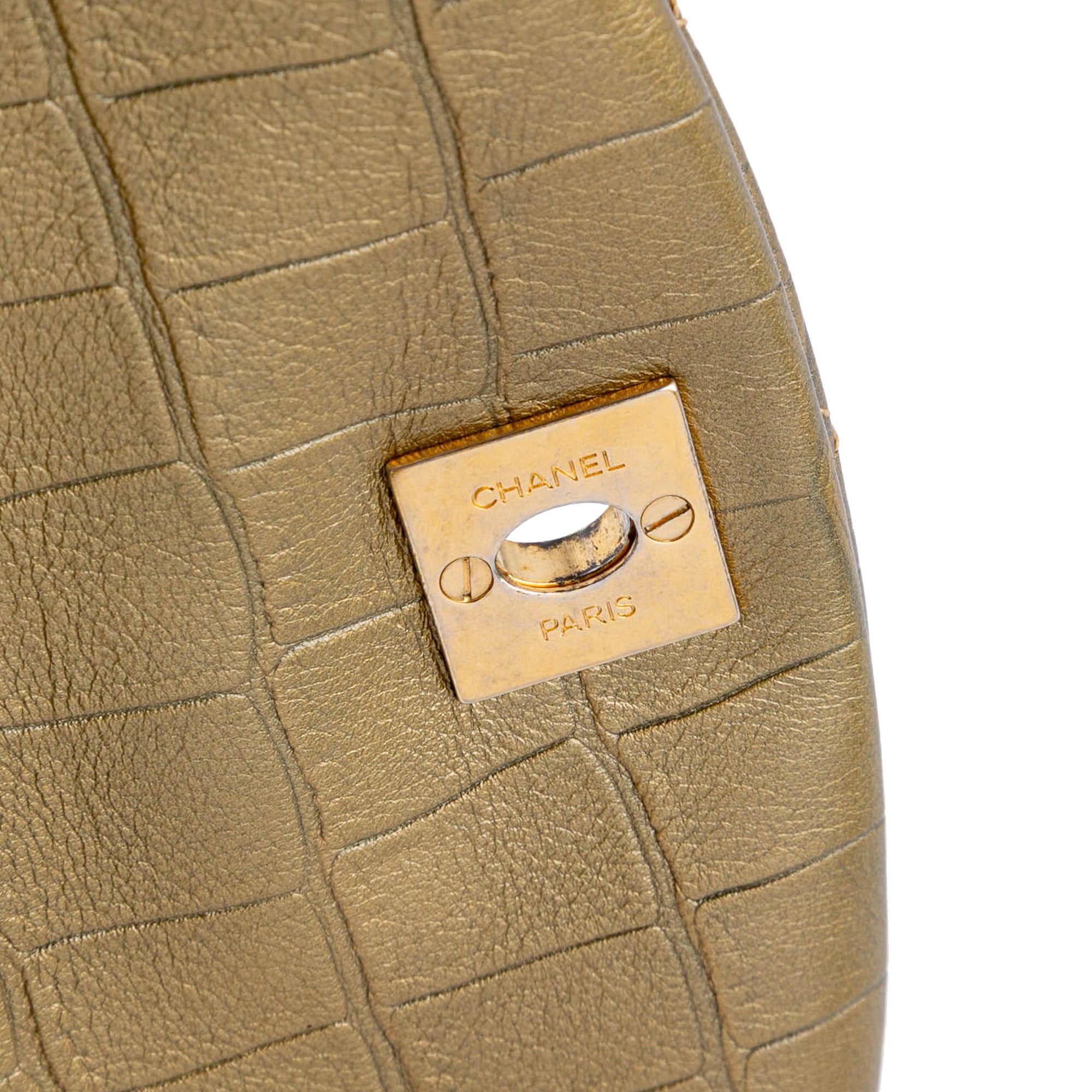 Chanel Quilted Croc Embossed Metallic Calfskin Easy Trip Belt Bag - image 8