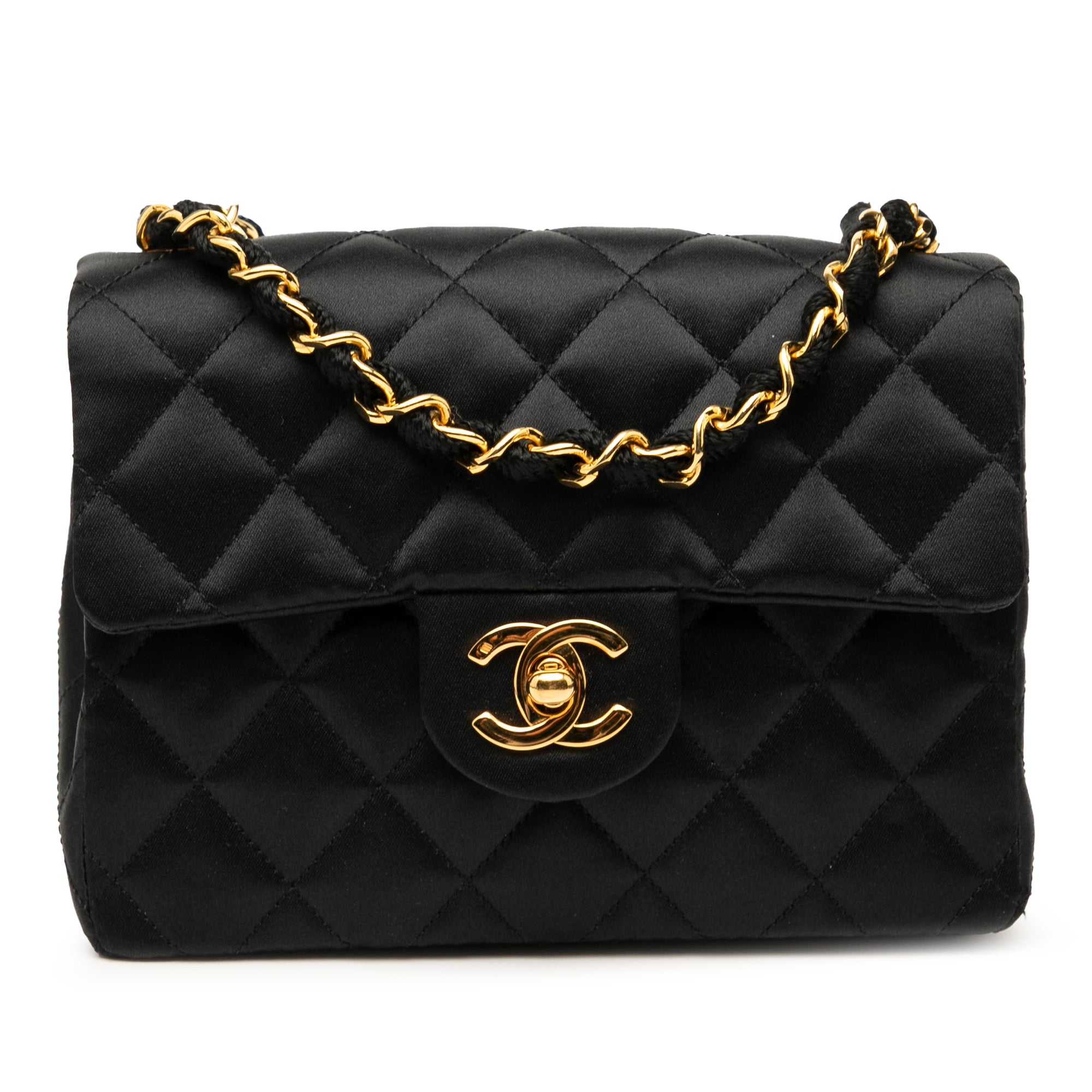 Chanel Mini Square Classic Satin Single Flap - image 1