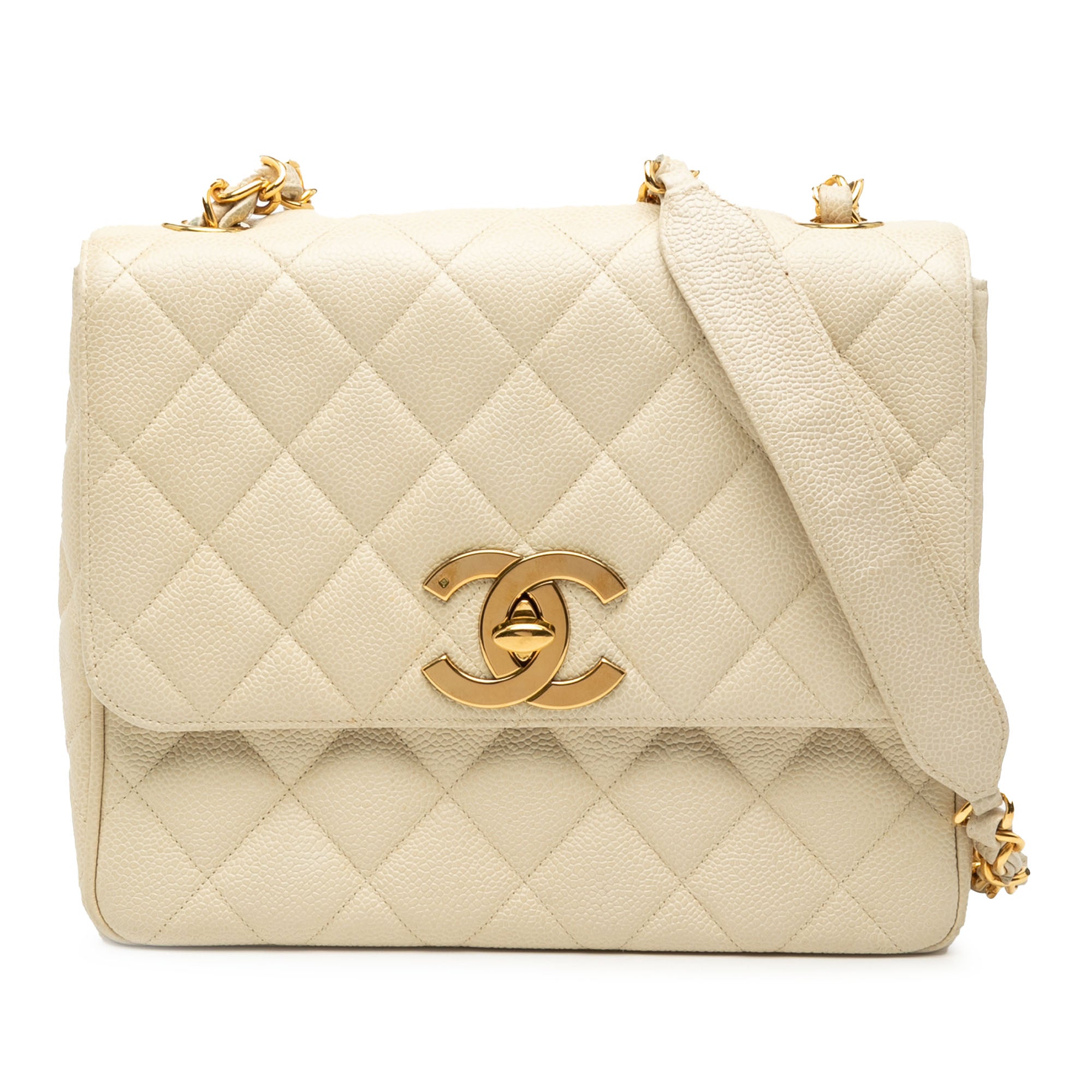 Chanel XL CC Quilted Caviar Square Single Flap - image 1