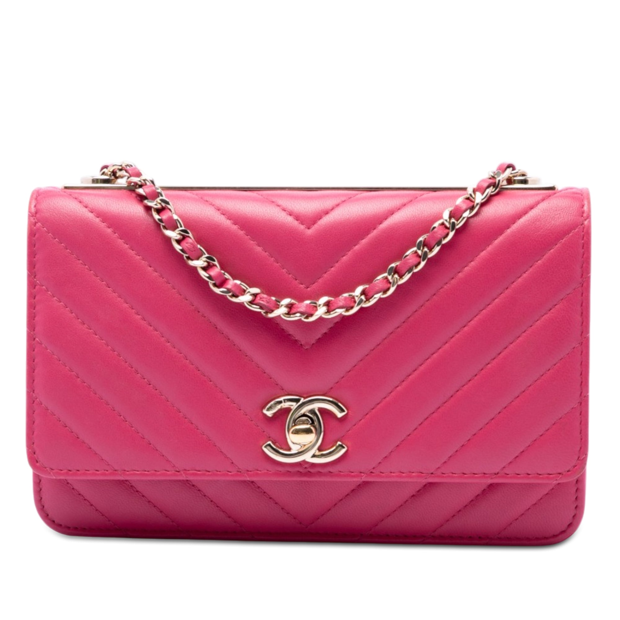 Chanel Chevron Lambskin Trendy CC Wallet on Chain - image 1