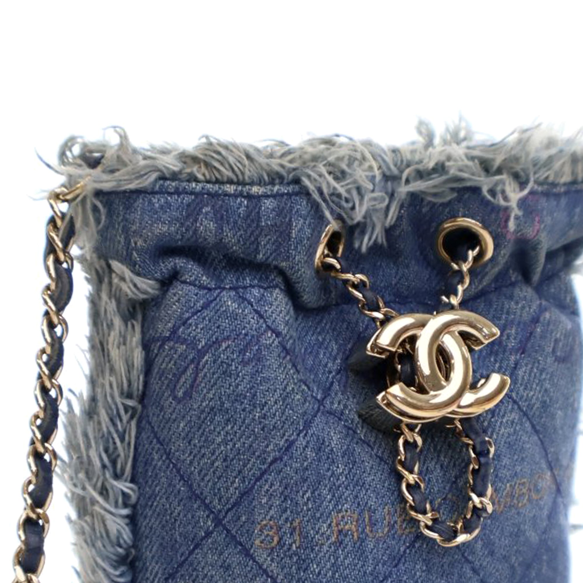 Chanel Mini Denim Mood Bucket with Chain - image 7