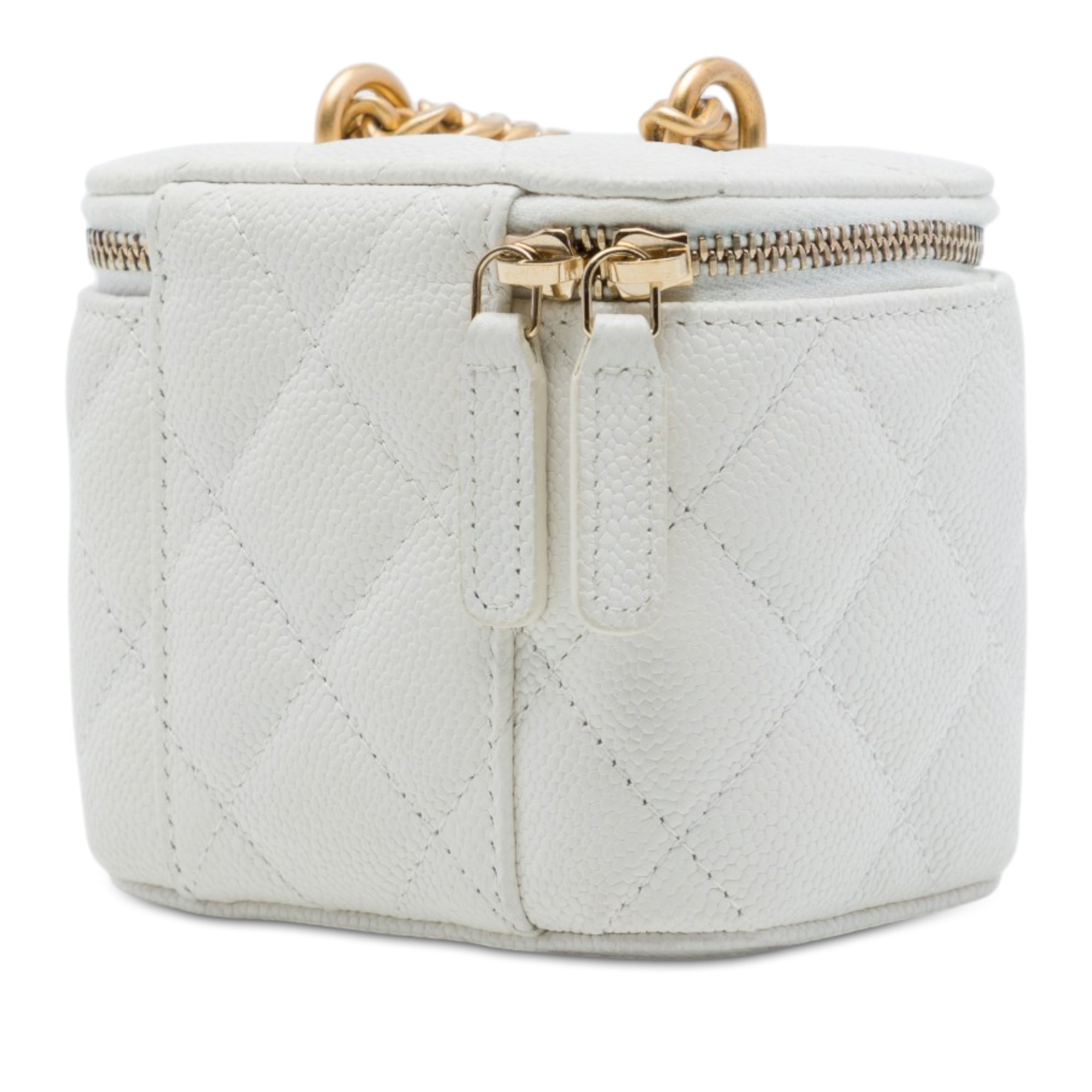 Chanel Mini Quilted Caviar CC Sweetheart Vanity Case with Chain - image 2