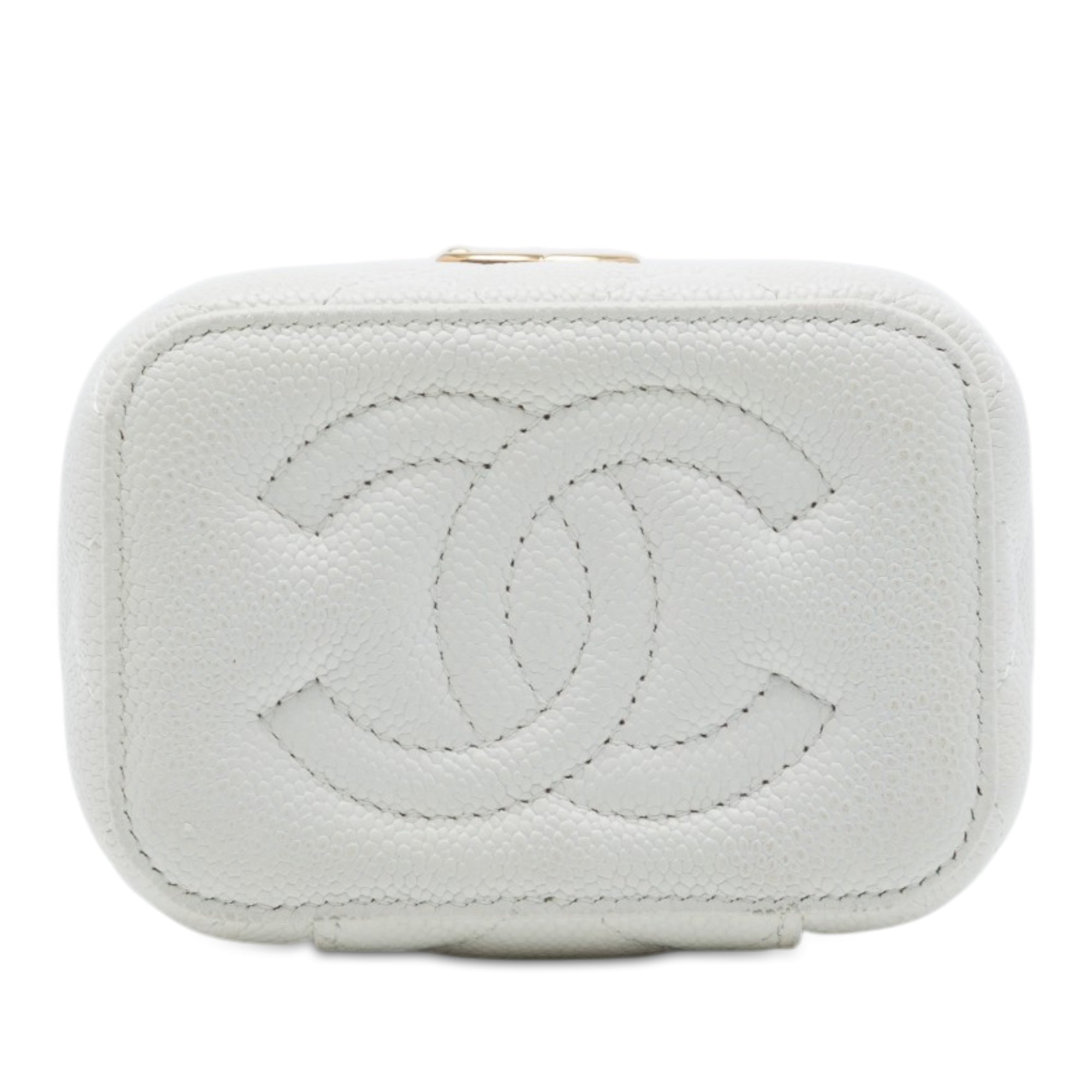 Chanel Mini Quilted Caviar CC Sweetheart Vanity Case with Chain - image 3