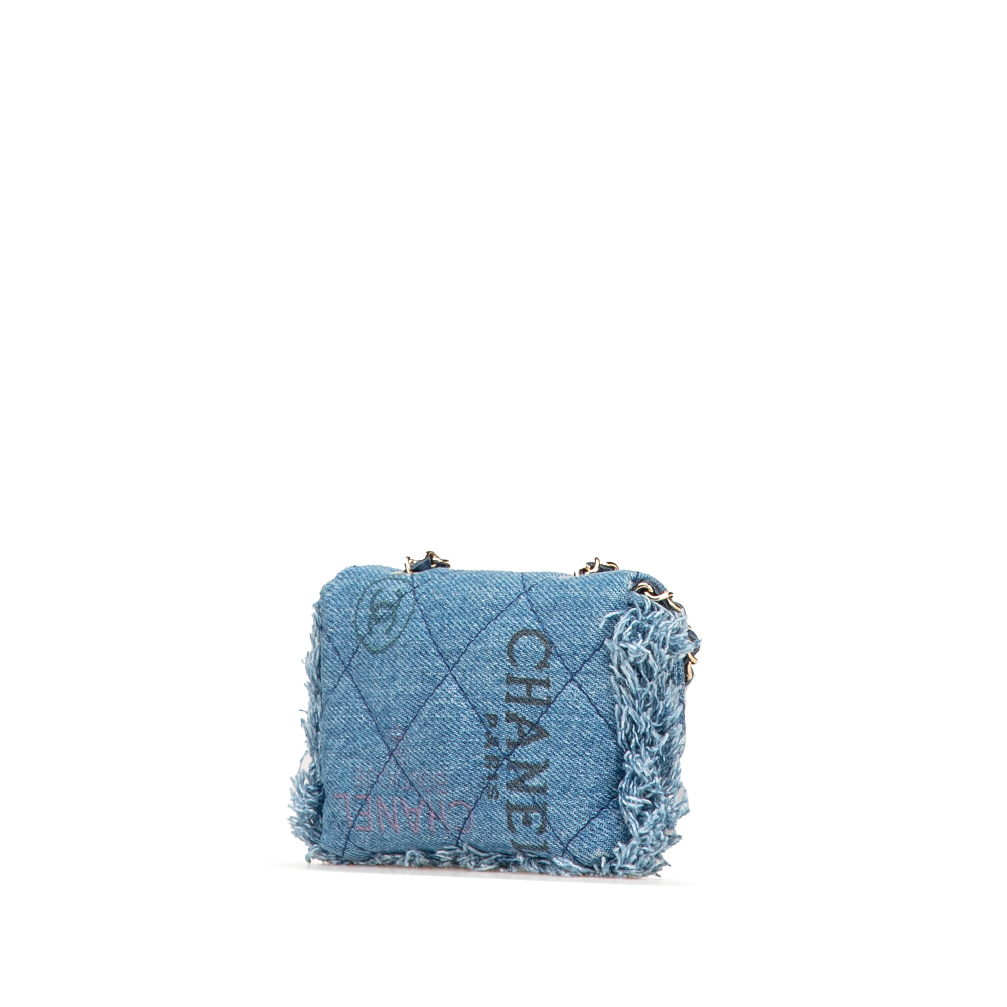 Chanel Mini Denim Mood Clutch with Chain - image 2