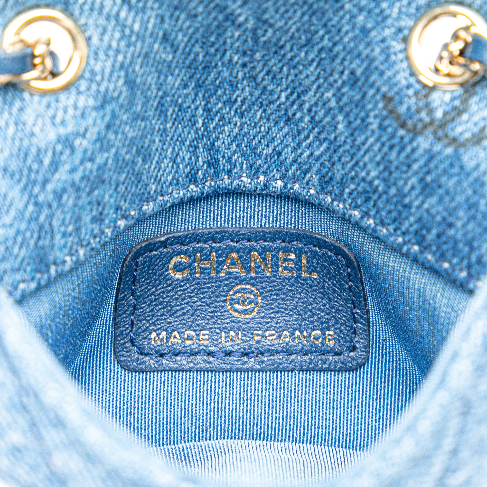 Chanel Mini Denim Mood Clutch with Chain - image 5