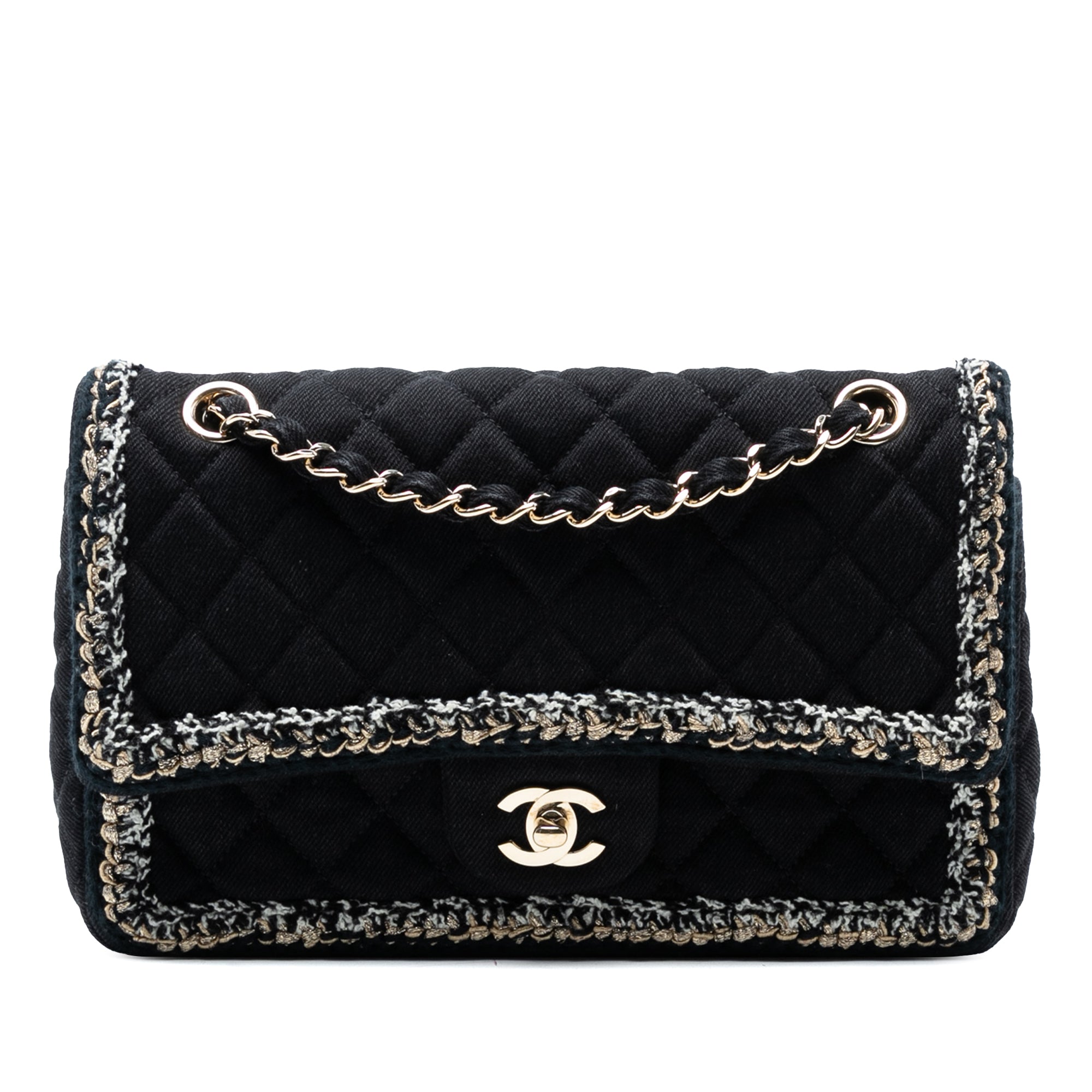 Chanel Medium Classic Denim Braided Single Flap - image 1