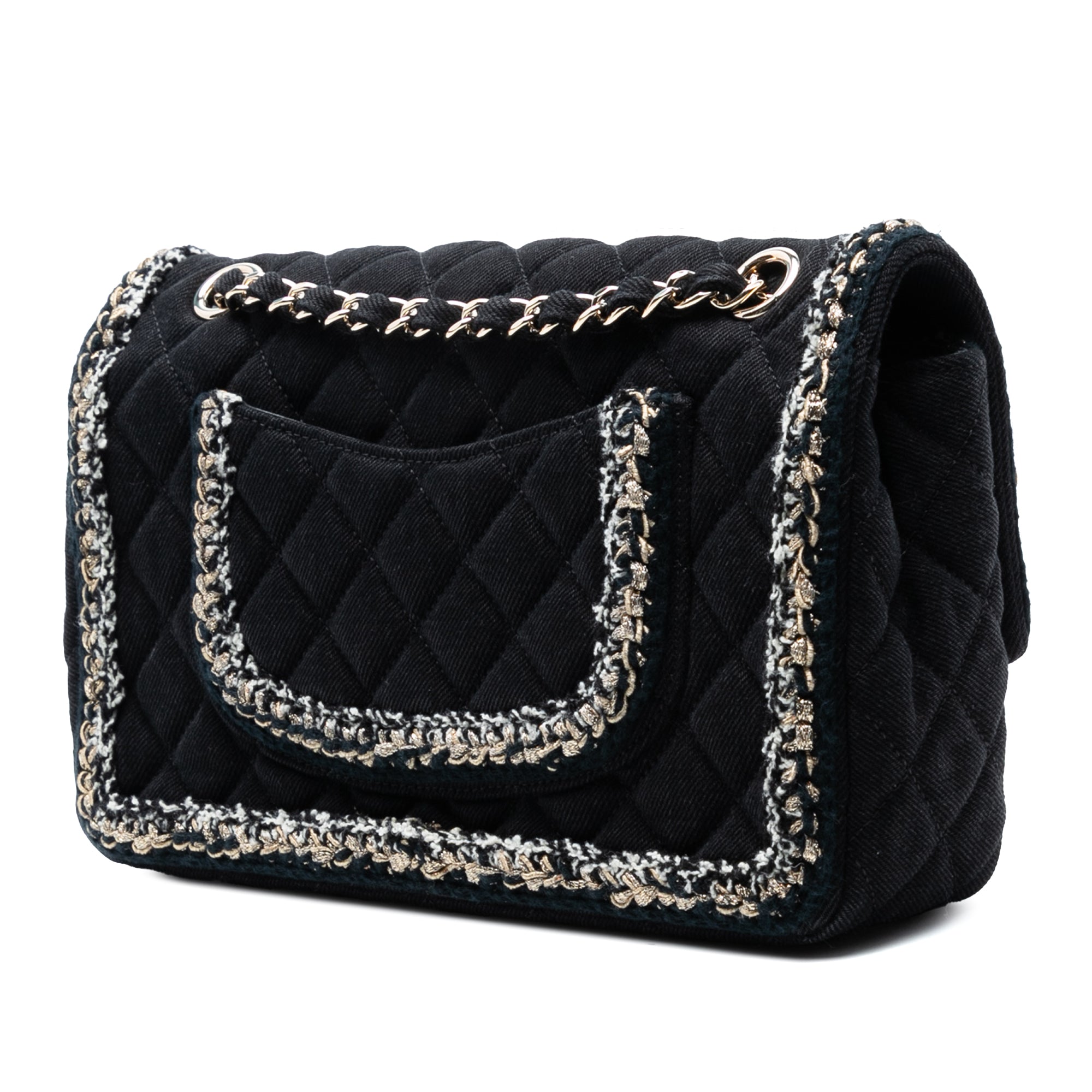 Chanel Medium Classic Denim Braided Single Flap - image 2