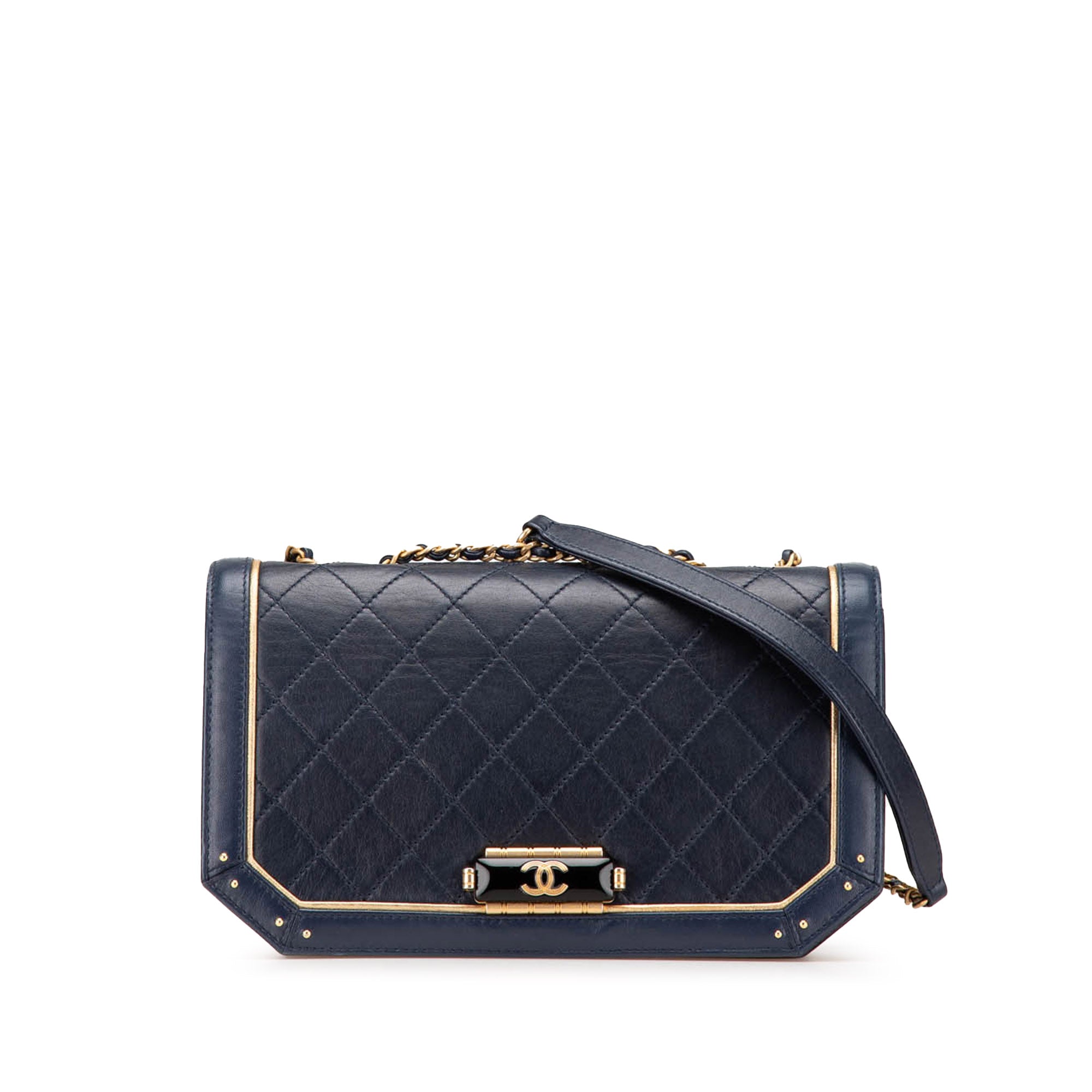 Chanel Medium Quilted Calfskin Octagon CC Clasp Flap - image 1
