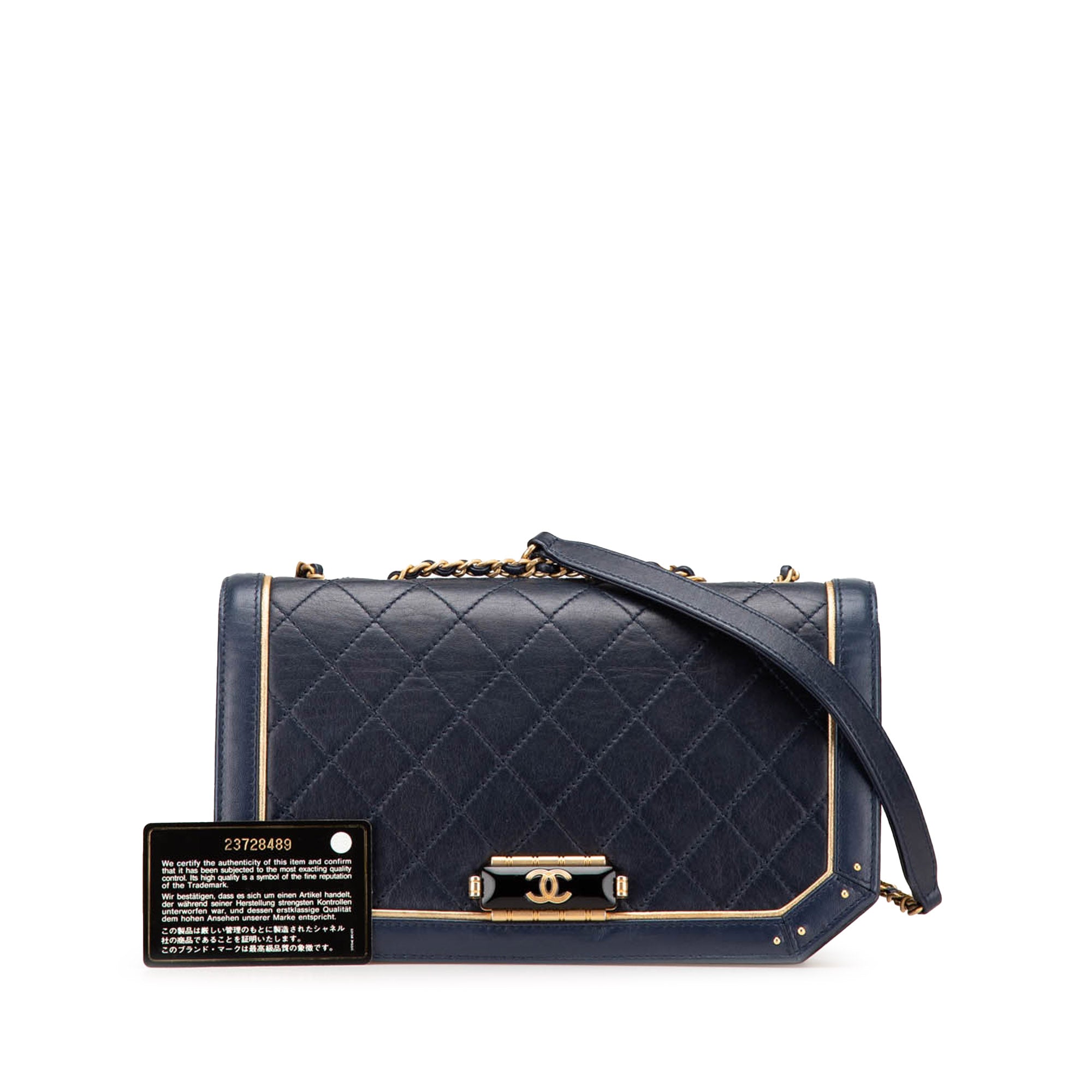 Chanel Medium Quilted Calfskin Octagon CC Clasp Flap - image 13