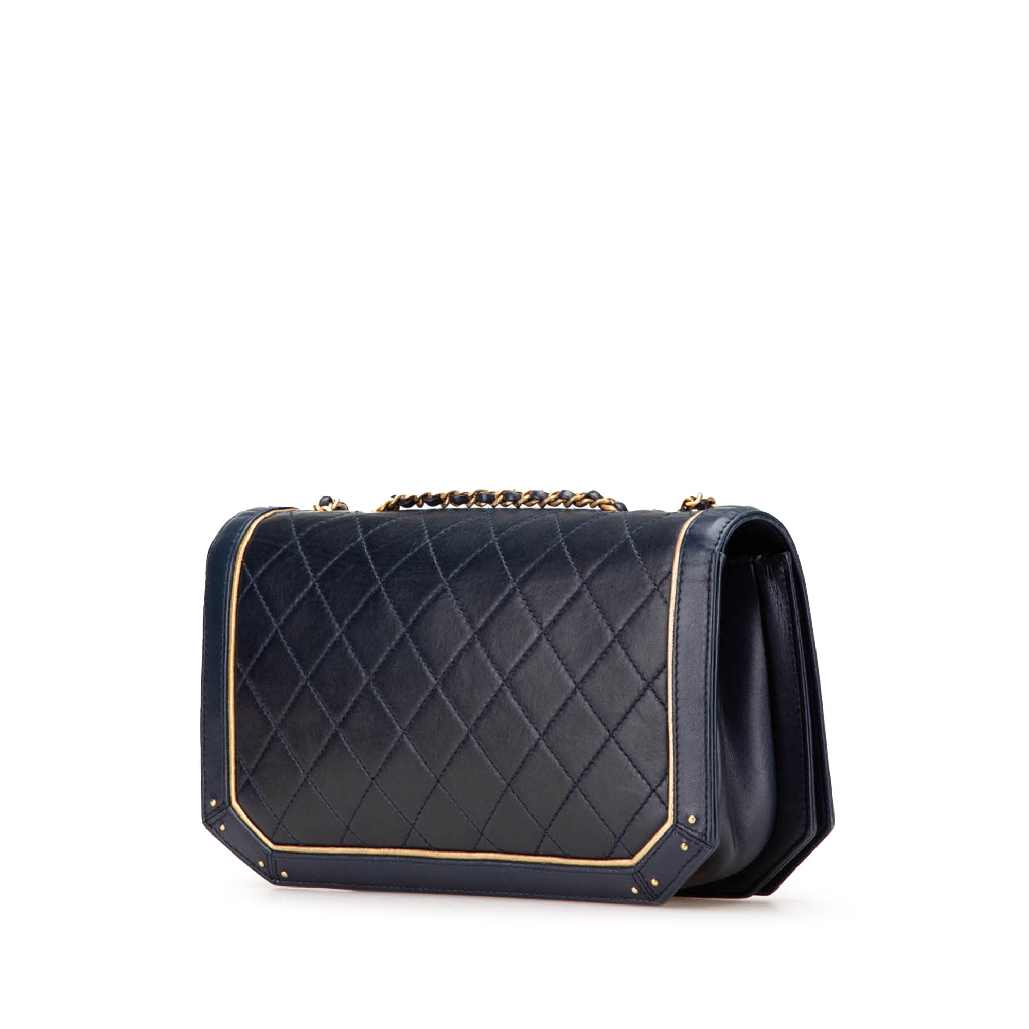 Chanel Medium Quilted Calfskin Octagon CC Clasp Flap - image 2