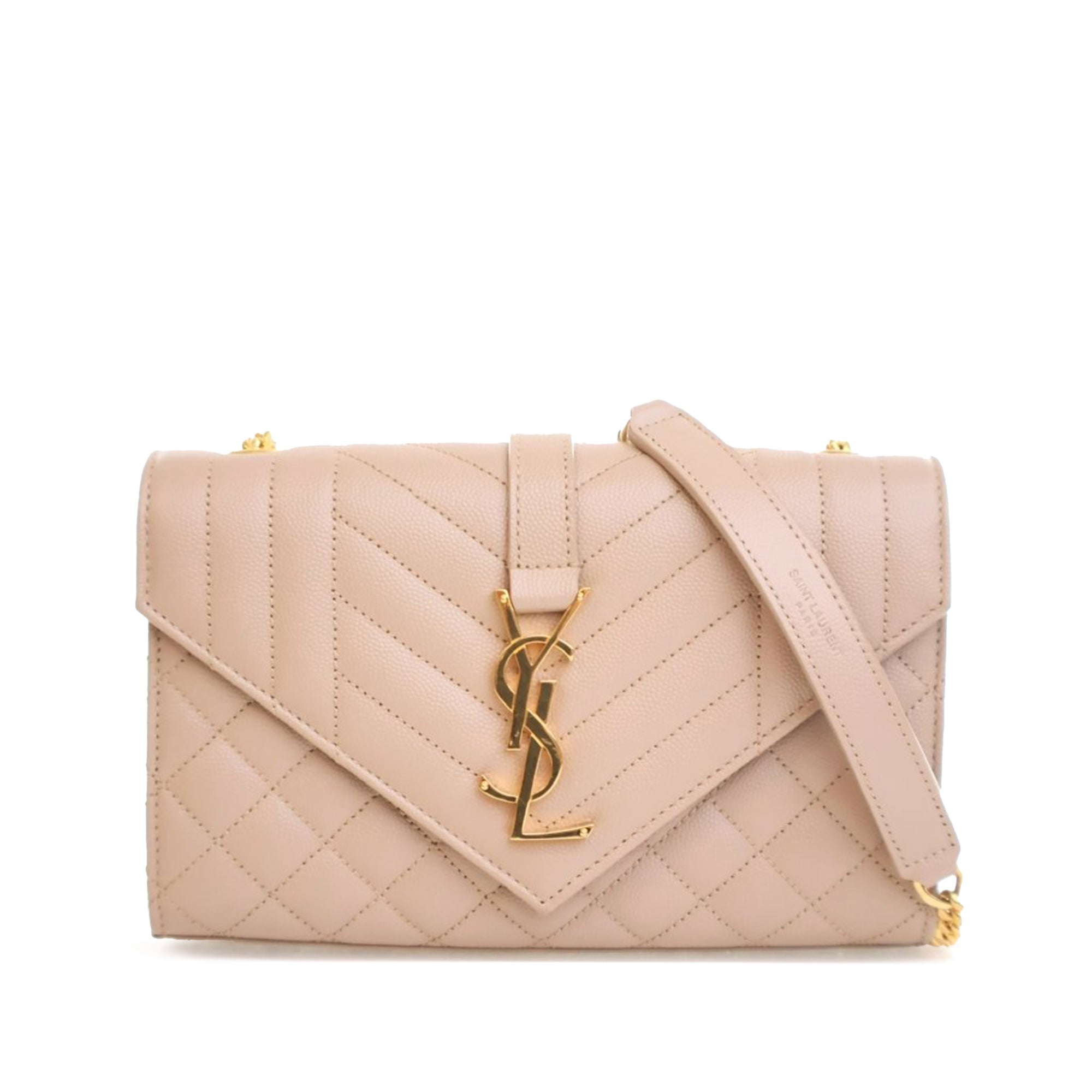 Saint Laurent Small Grain De Poudre Triquilt Monogram Envelope Bag - image 1