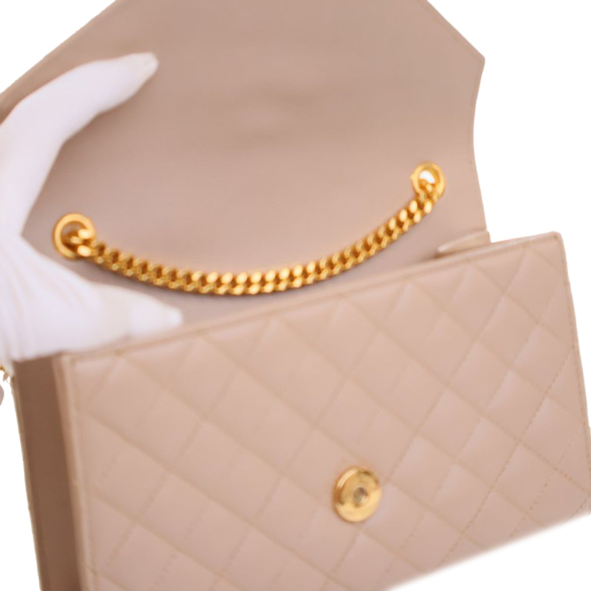 Saint Laurent Small Grain De Poudre Triquilt Monogram Envelope Bag - image 7