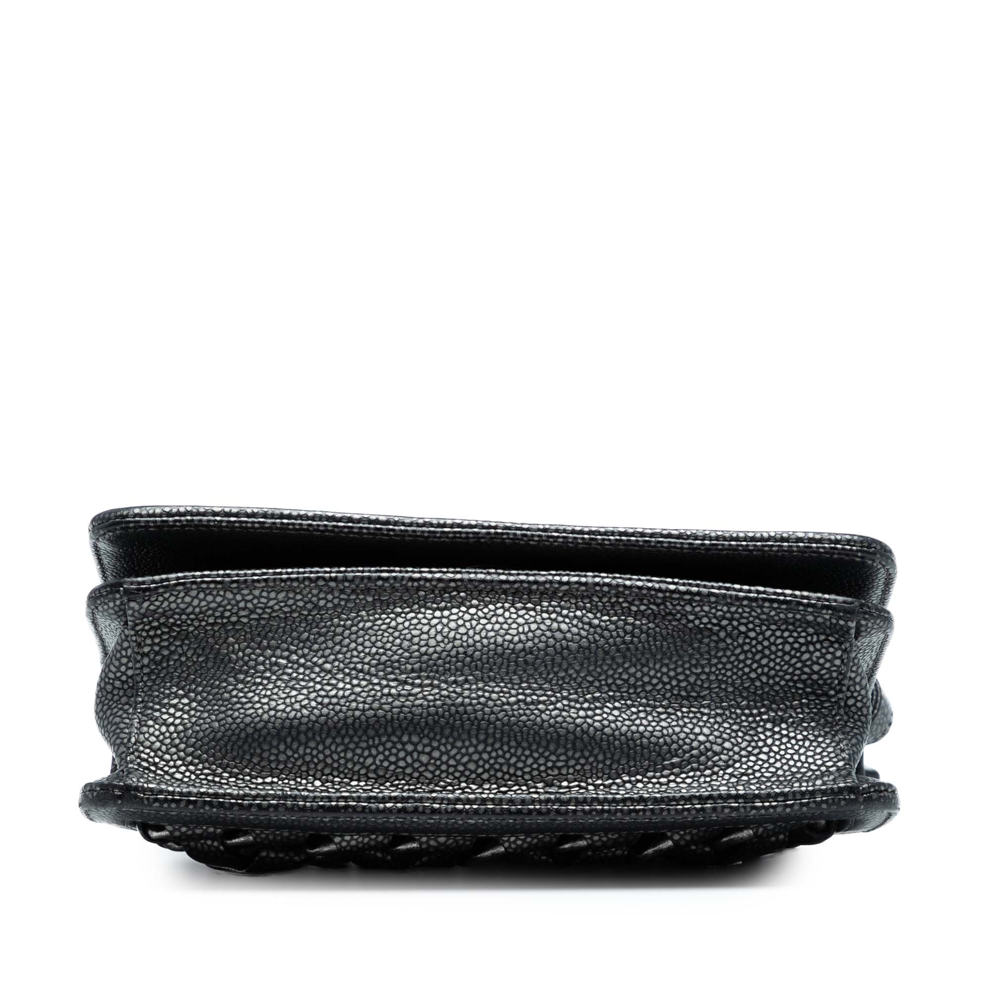 Chanel CC Metallic Caviar Interlaced Chain Clutch on Strap - image 3