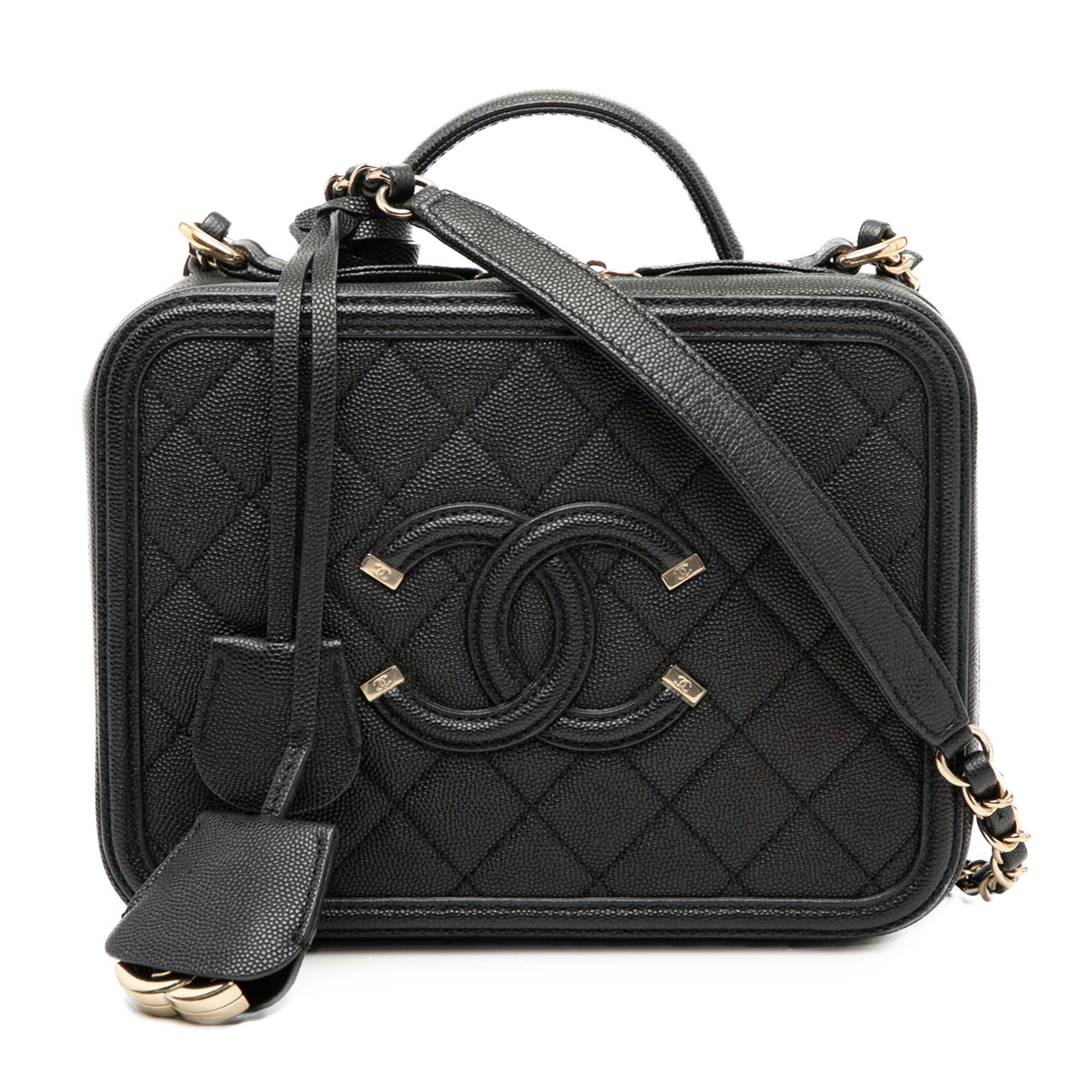 Chanel Medium Caviar CC Filigree Vanity Case - image 1